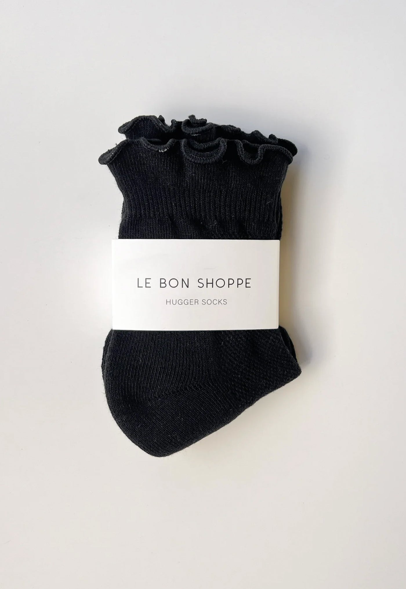 Ruffled Hugger Socks - Black