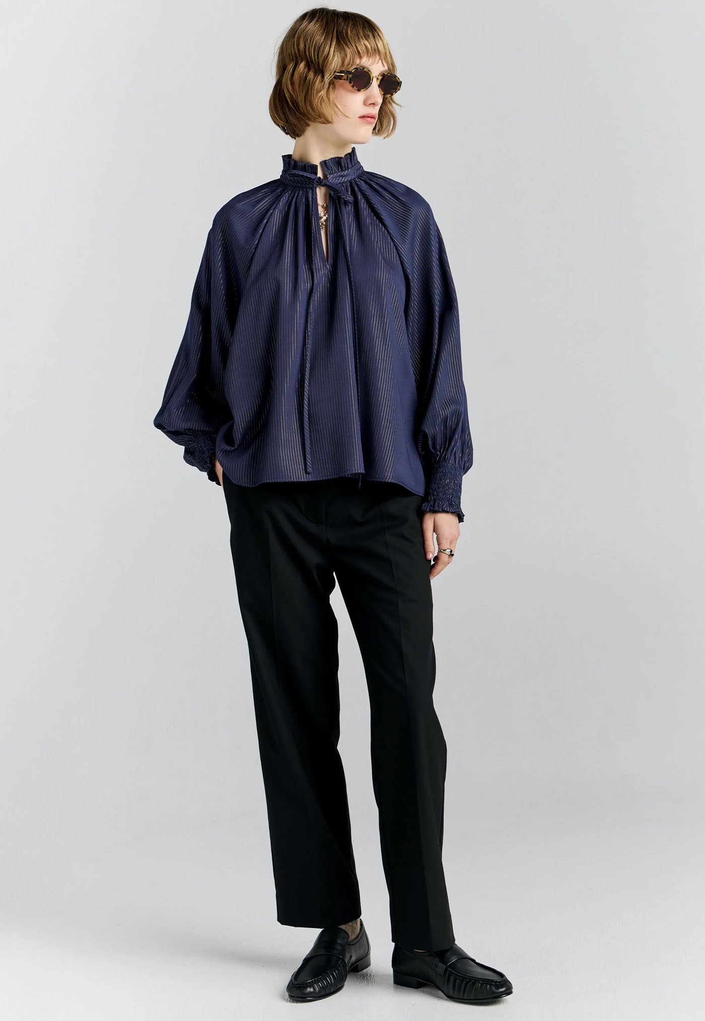 Province Blouse - Navy