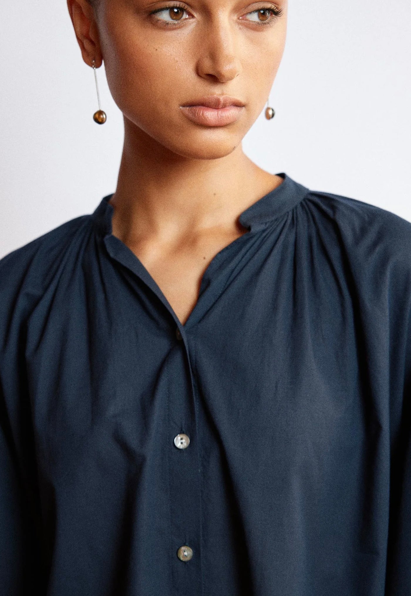 Everyday Blouse - Navy Cotton Voile