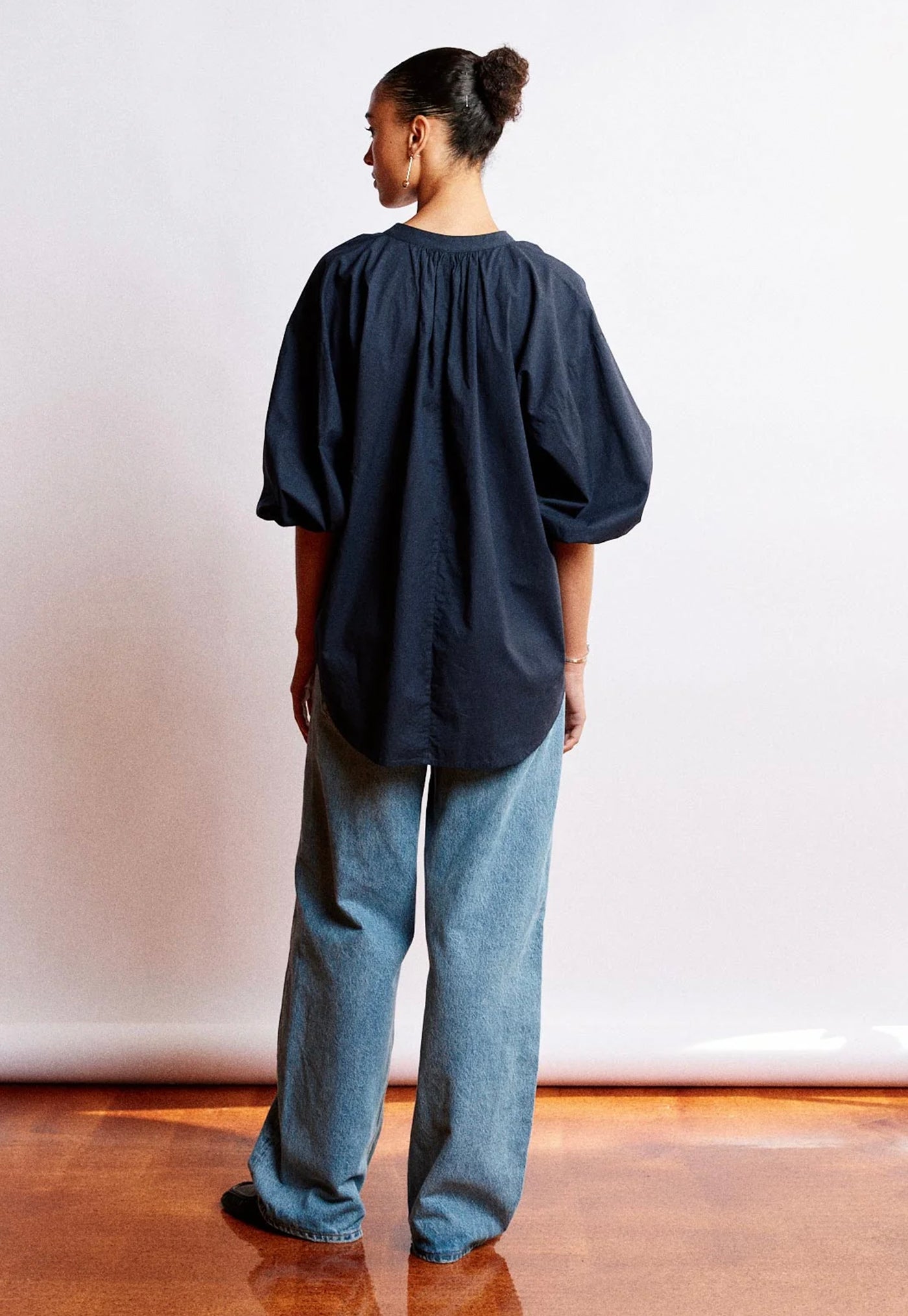 Everyday Blouse - Navy Cotton Voile