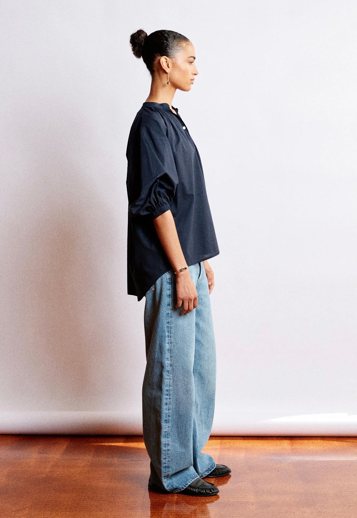 Everyday Blouse - Navy Cotton Voile