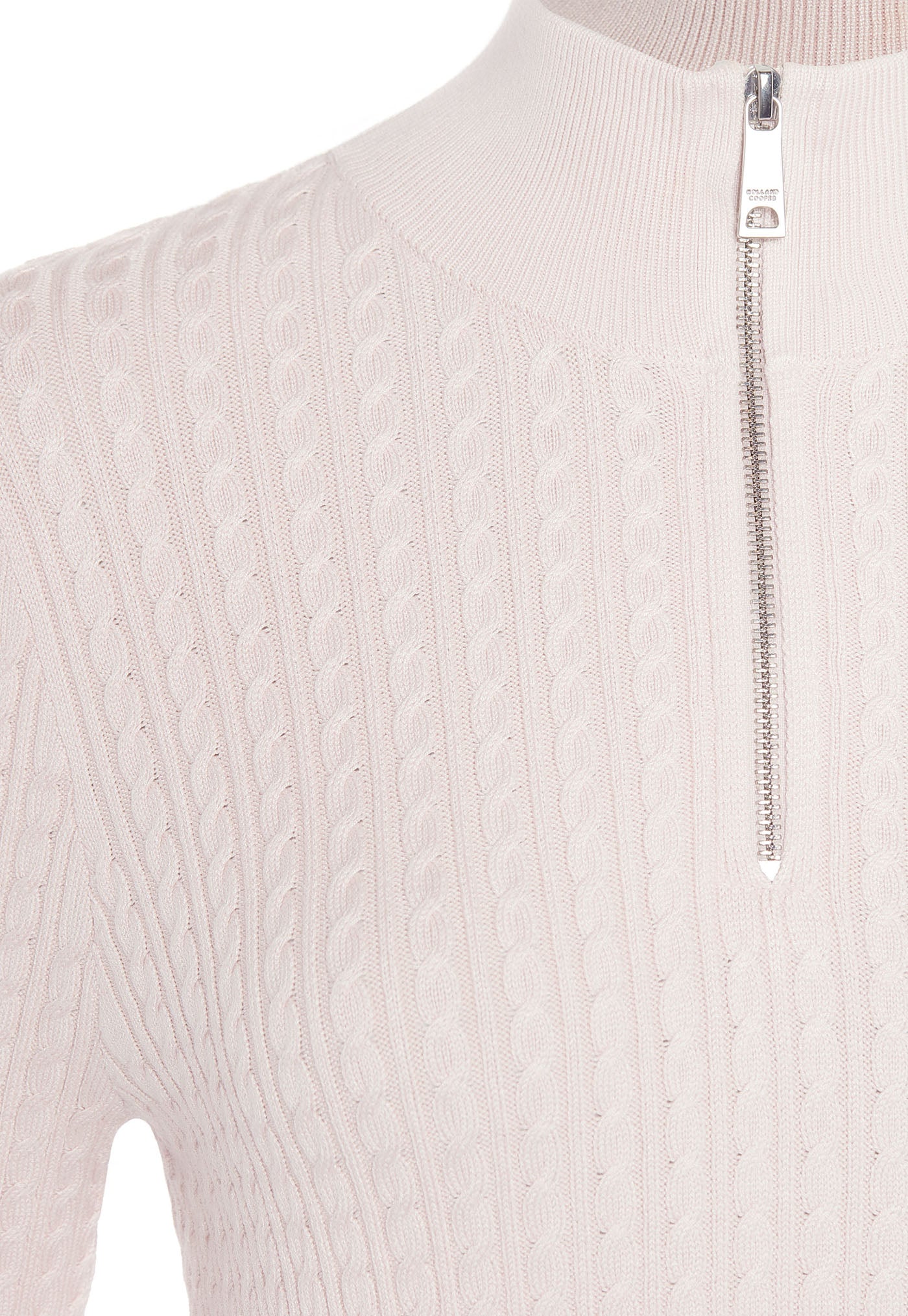 Ava Quarter Zip Knit - Soft Pink