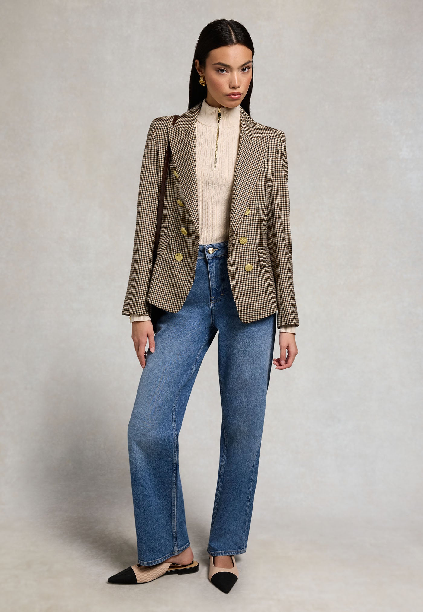 Ava Quarter Zip Knit - Almond
