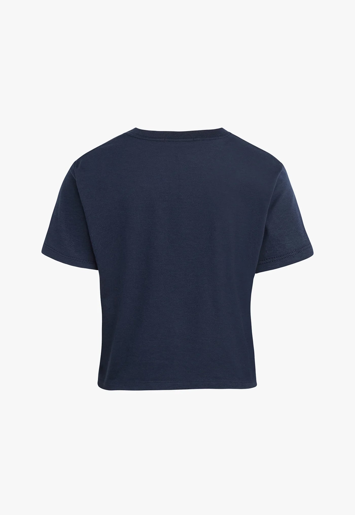 Cropped Logo Tee - Navy/Gardenia