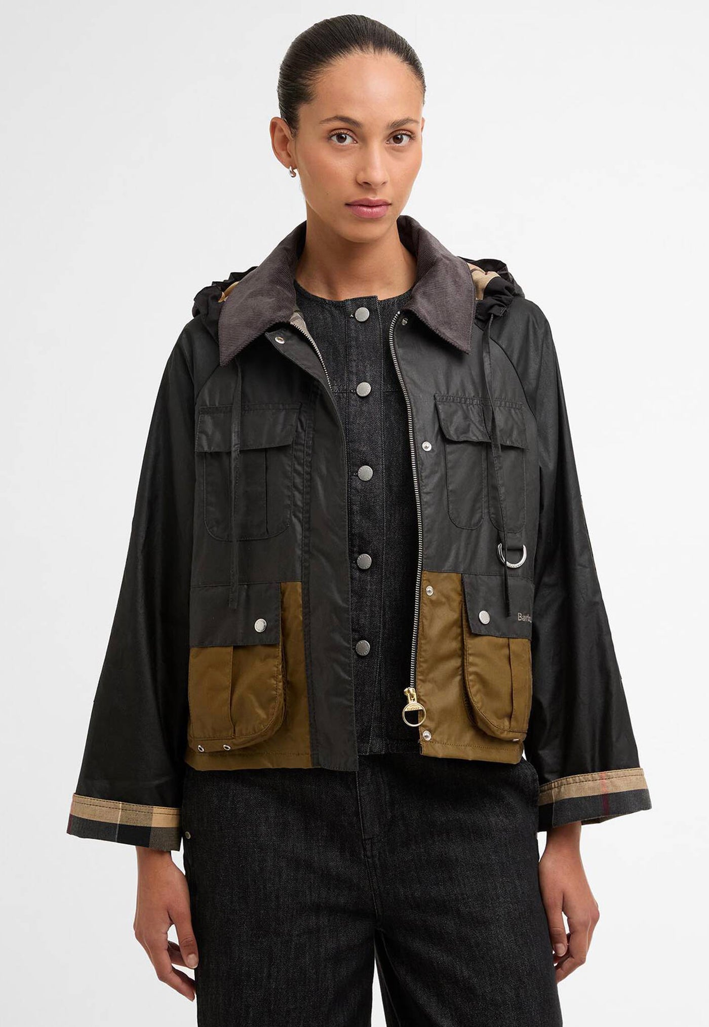Liza Wax Jacket - Black/Grey/Sand