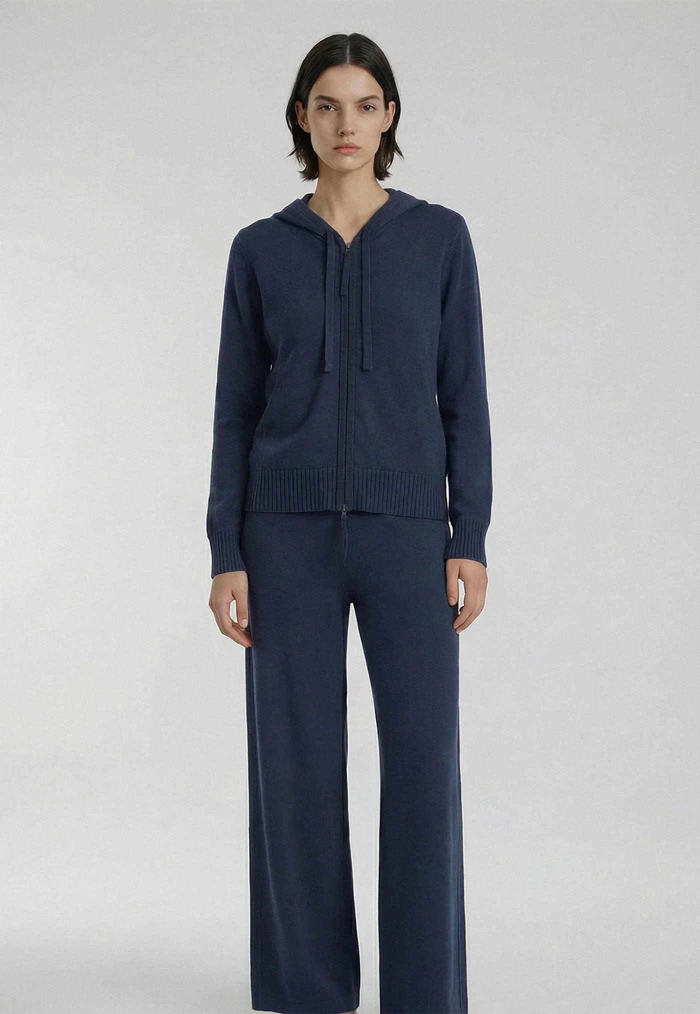 N.496 Cashmere Blend Weekend Hoody - Storm Blue