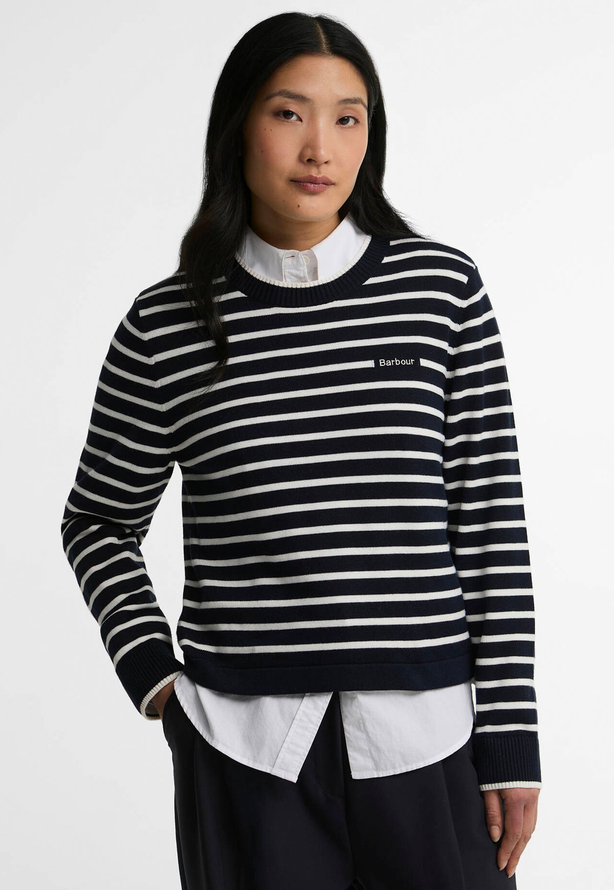 Emmy Knitted Jumper - Dark Navy Stripe