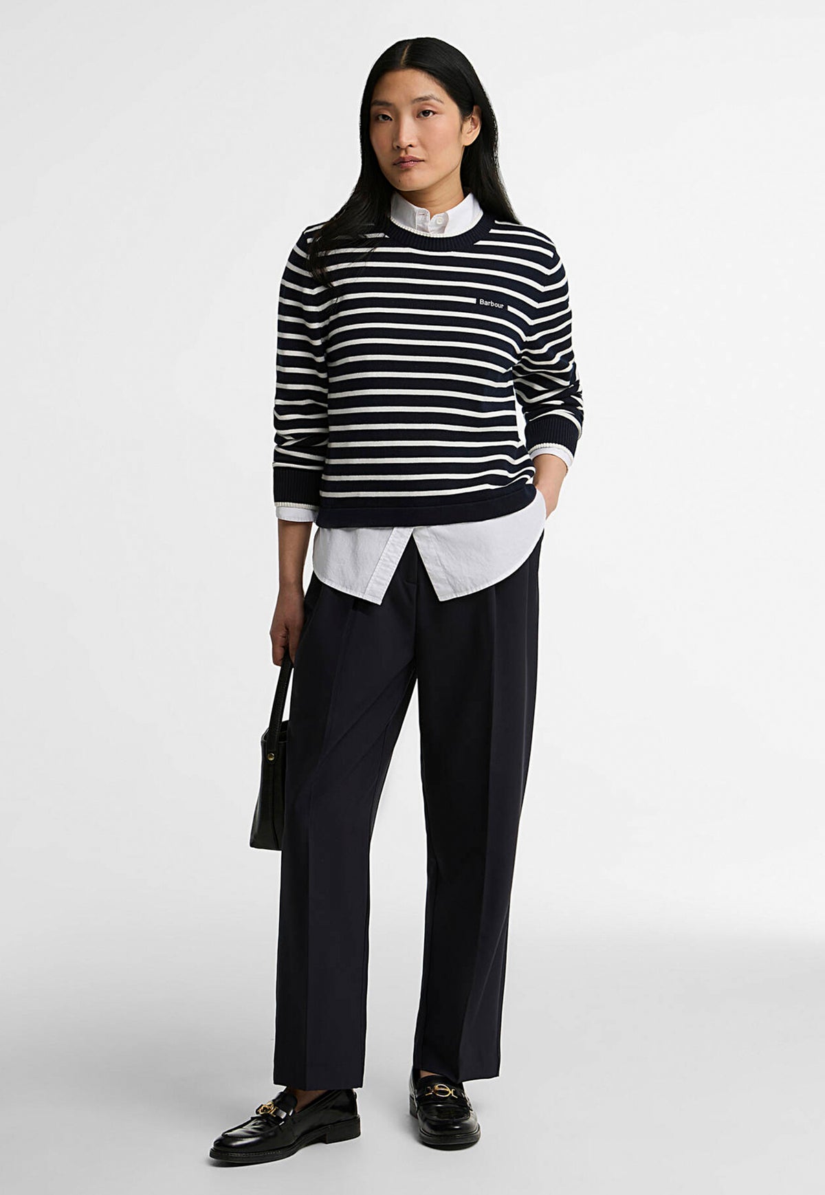 Emmy Knitted Jumper - Dark Navy Stripe