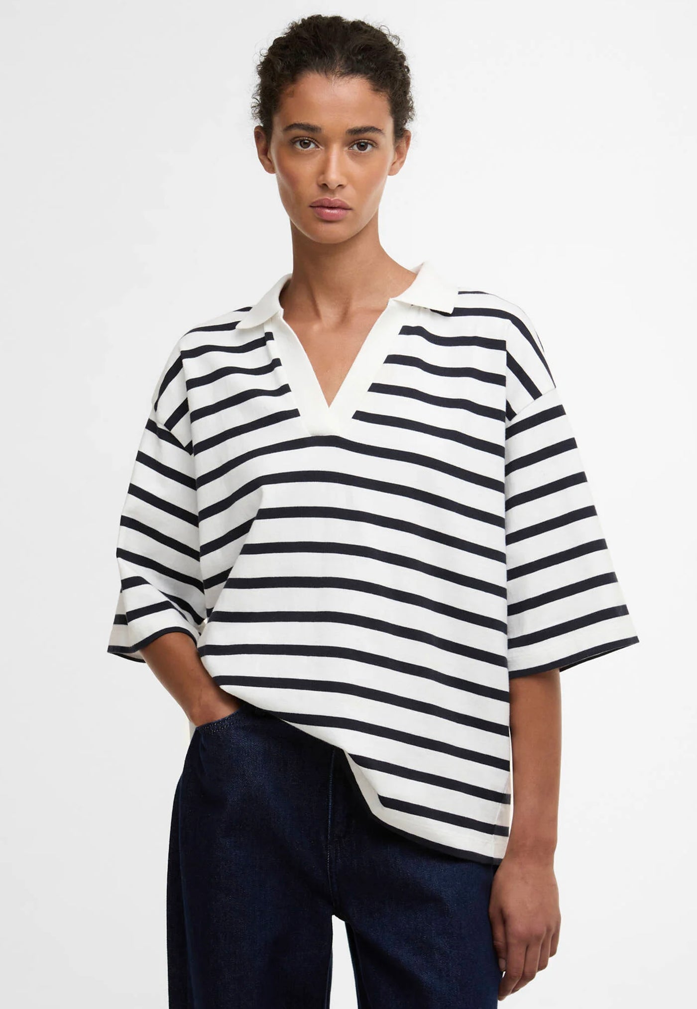 Inez Striped Top - Cloud/Dark