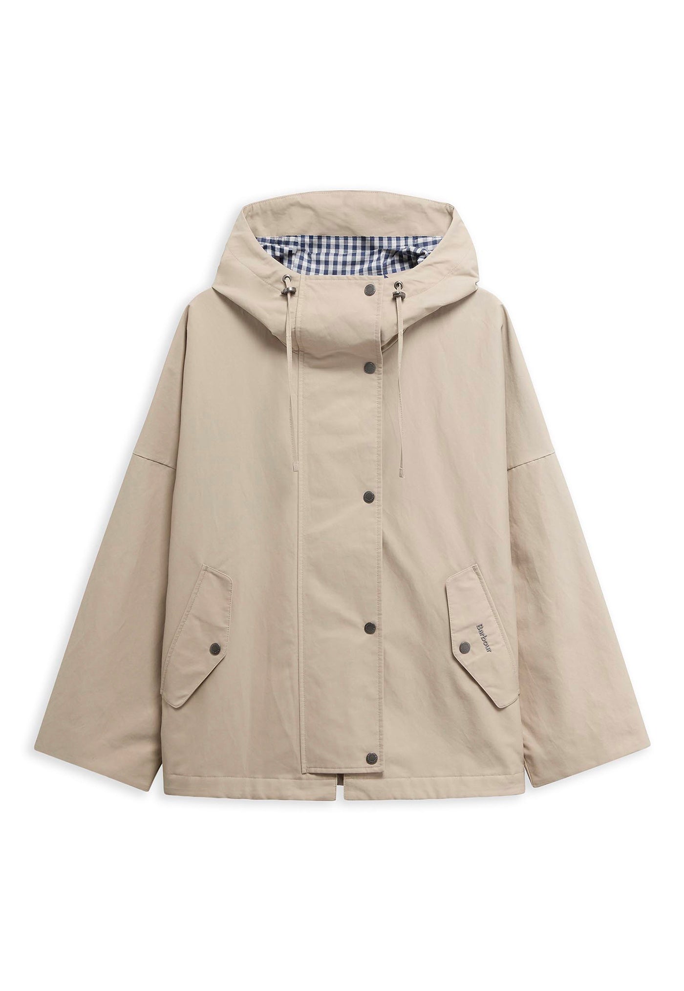 Kingswood Showerproof Jacket - Light Sand/Navy Gingham