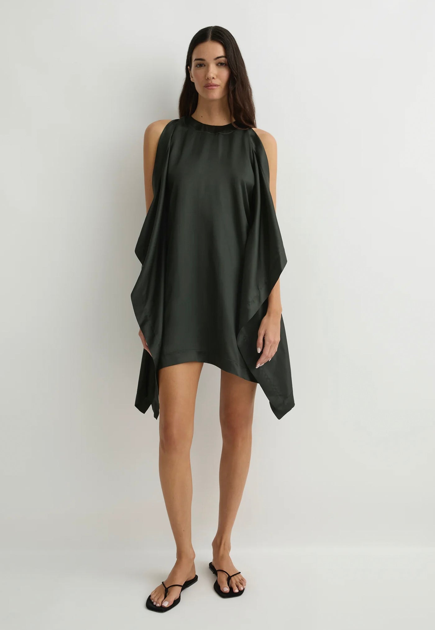 Como Waterfall Mini Dress - Forest