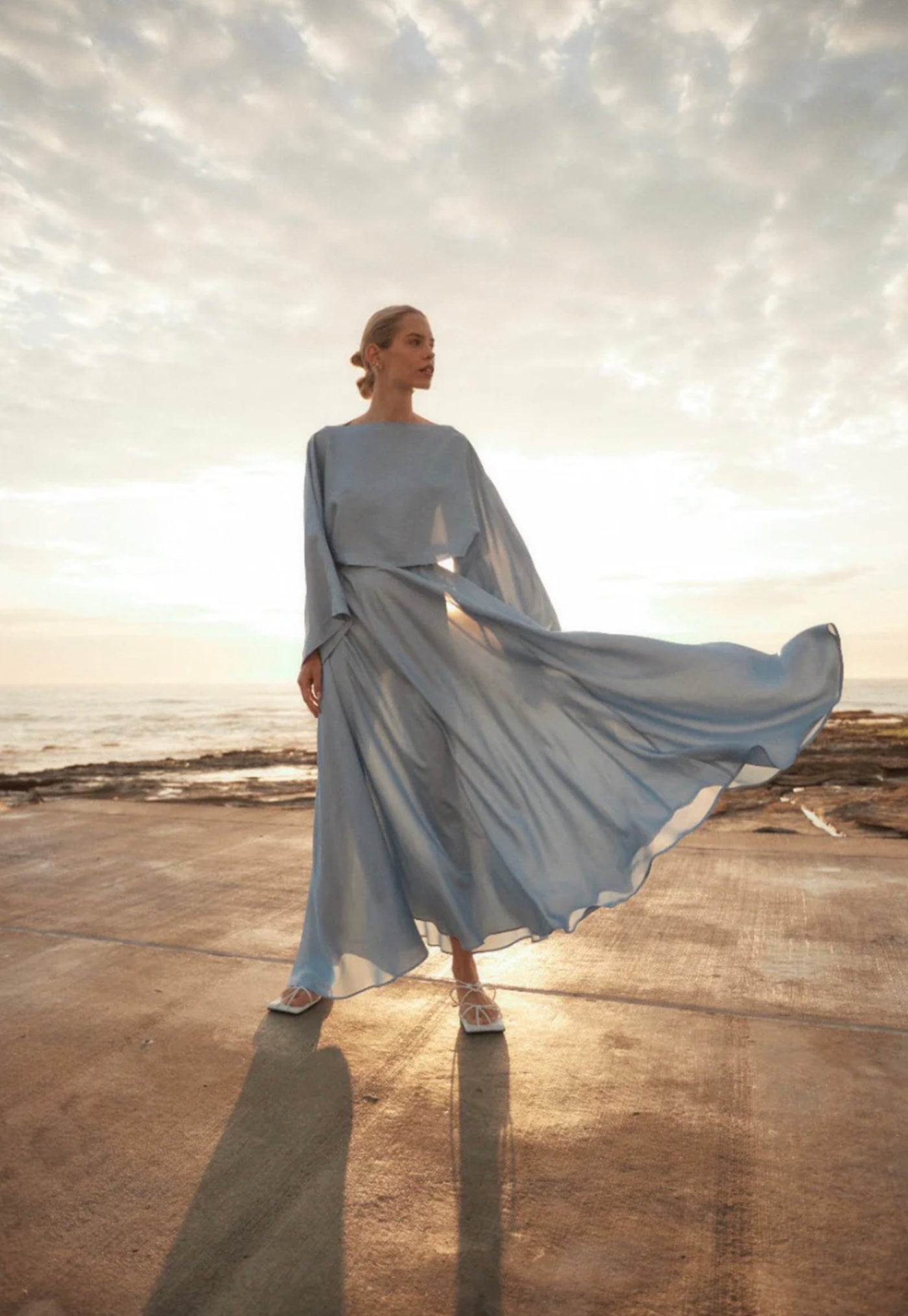 Como Maxi Skirt - Sky Blue