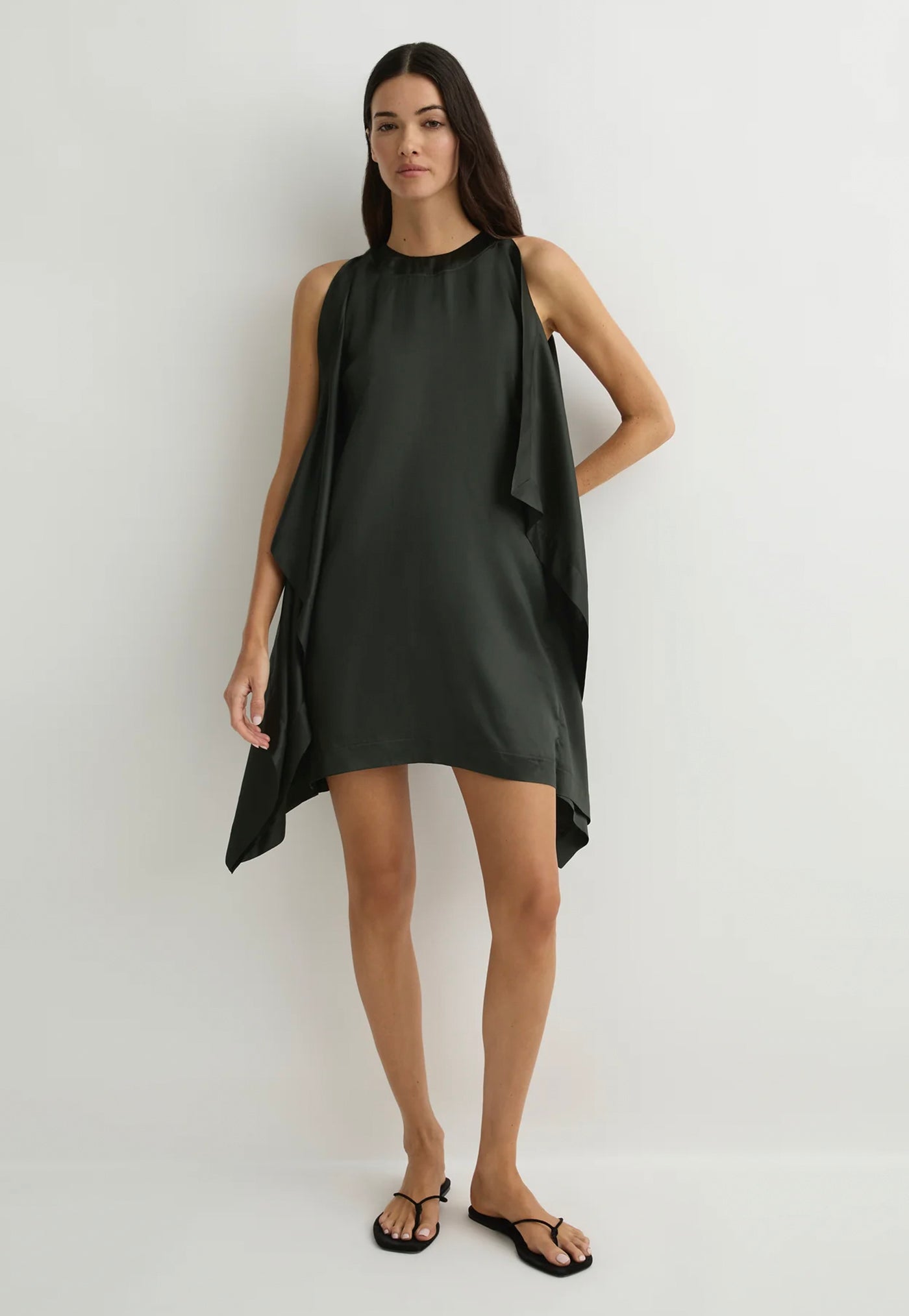 Como Waterfall Mini Dress - Forest