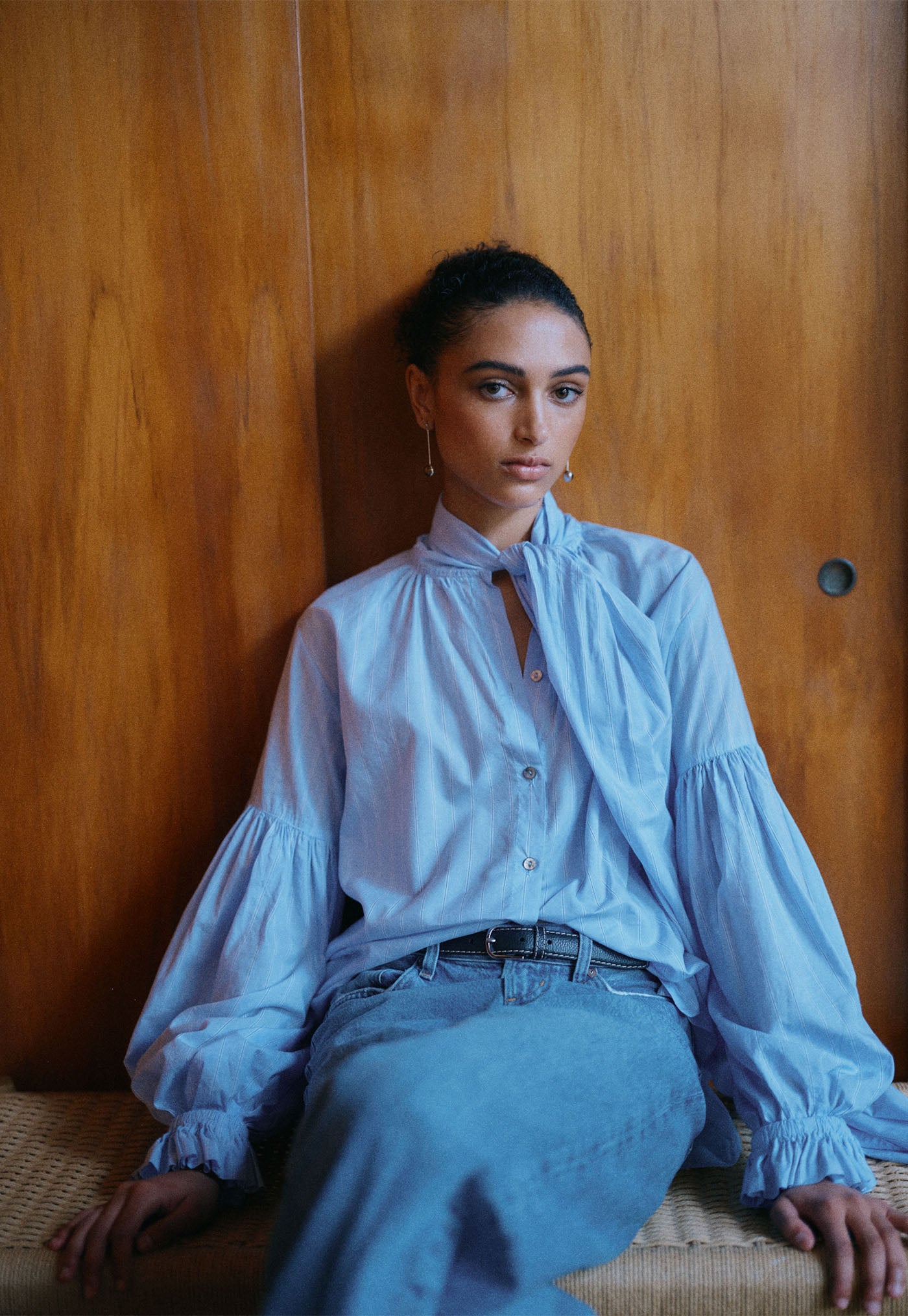 Bow Blouse - Raglan Stripe