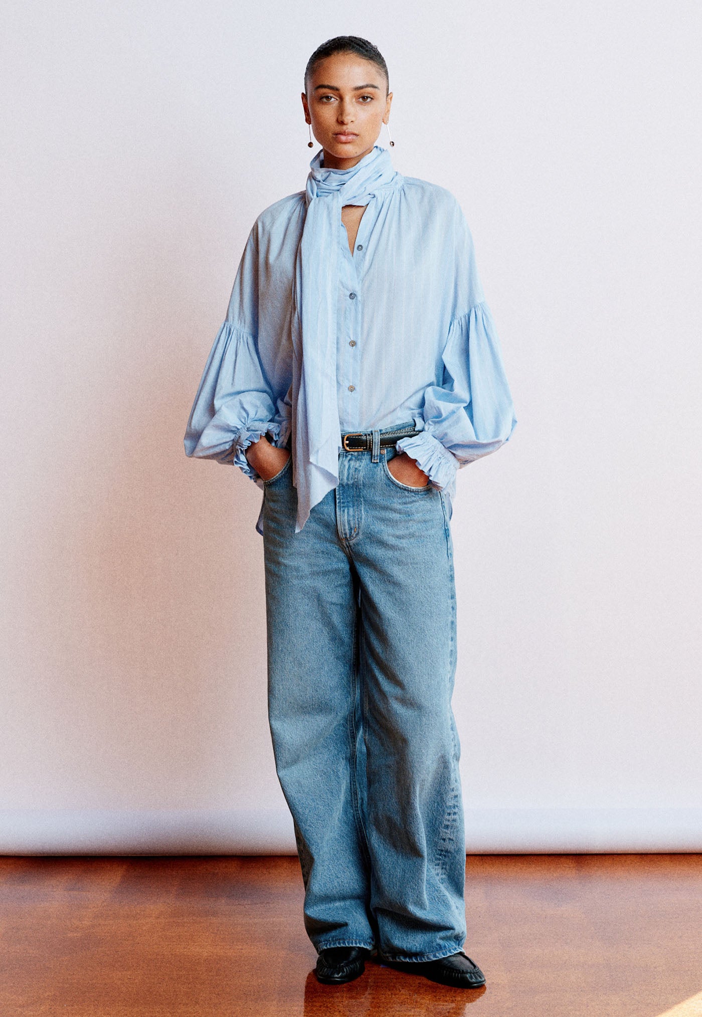 Bow Blouse - Raglan Stripe
