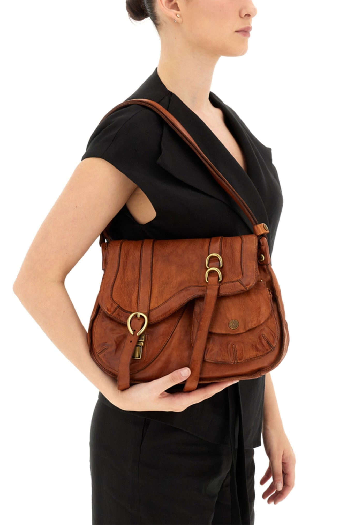 Arya Shoulder Bag - Cognac