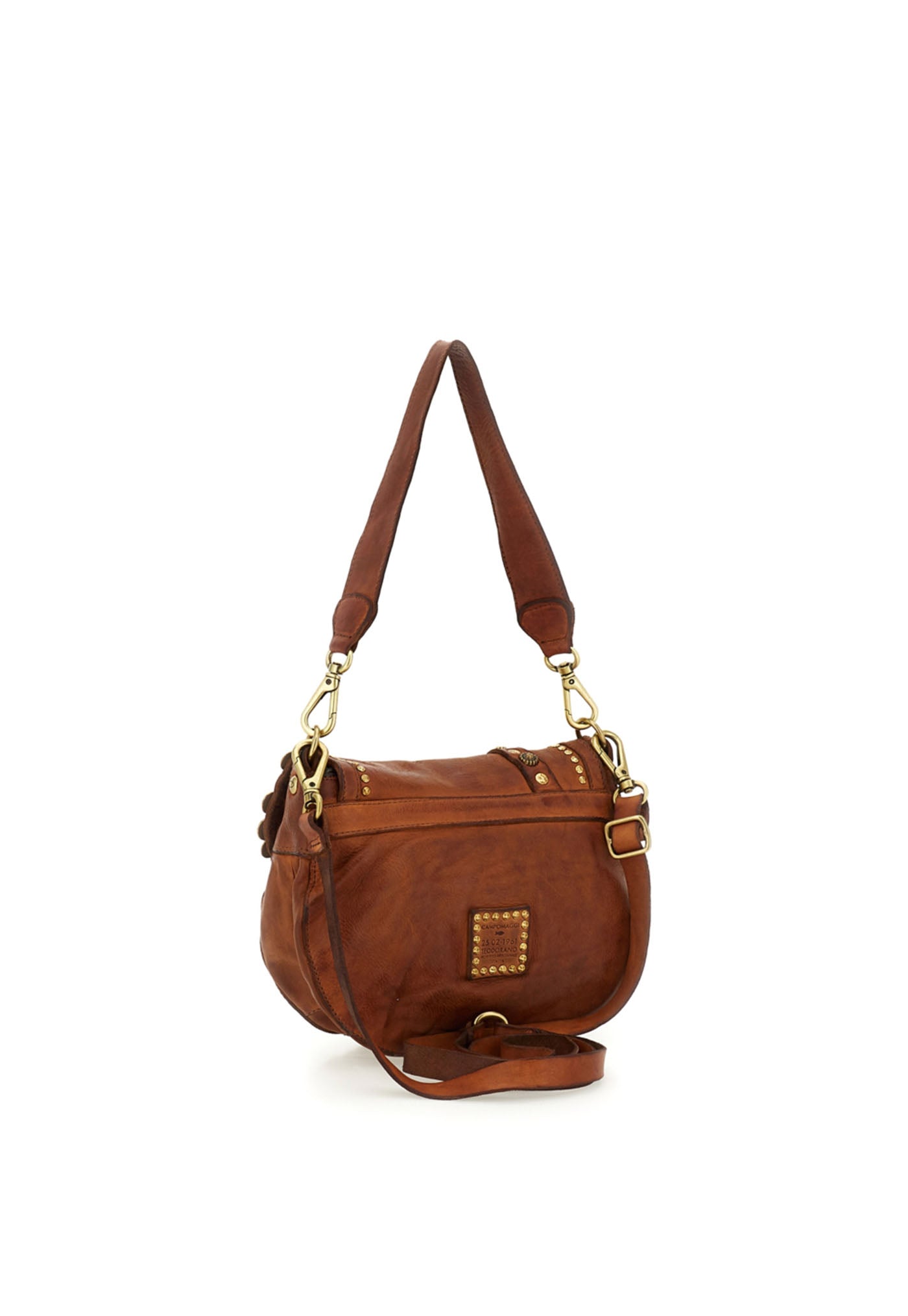 Gioachina Medal Studs Cross Body Bag - Cognac
