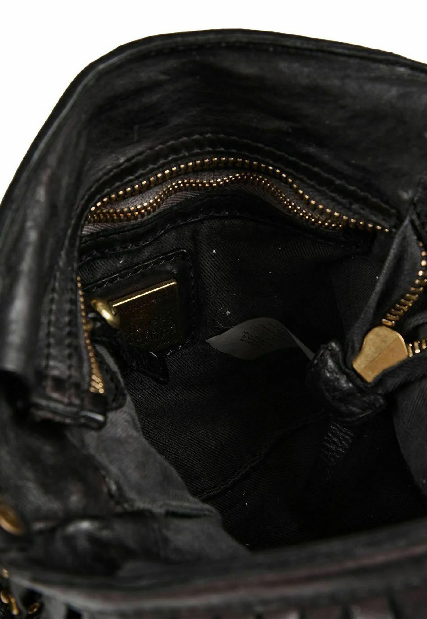 Paloma Fringed Bucket Bag - Black