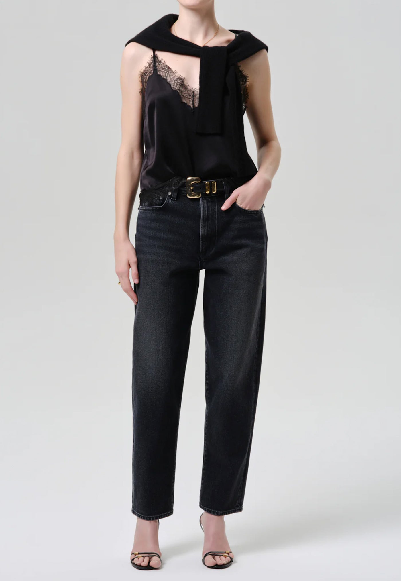 Lace Trimmed Cami - Black