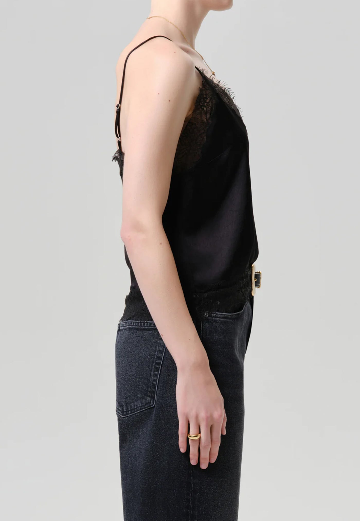 Lace Trimmed Cami - Black