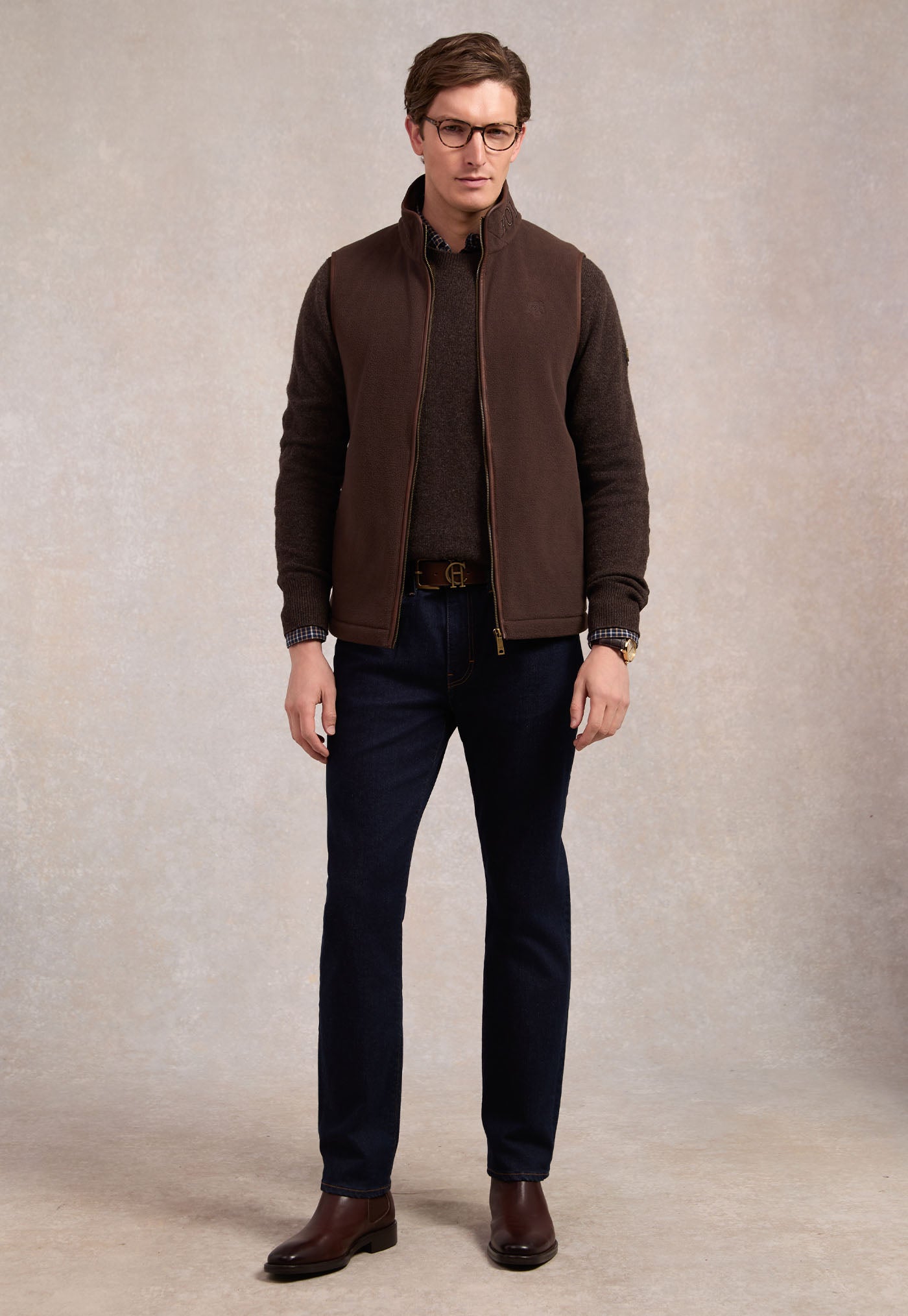 Men's Country Crew Neck Knit - Chocolate