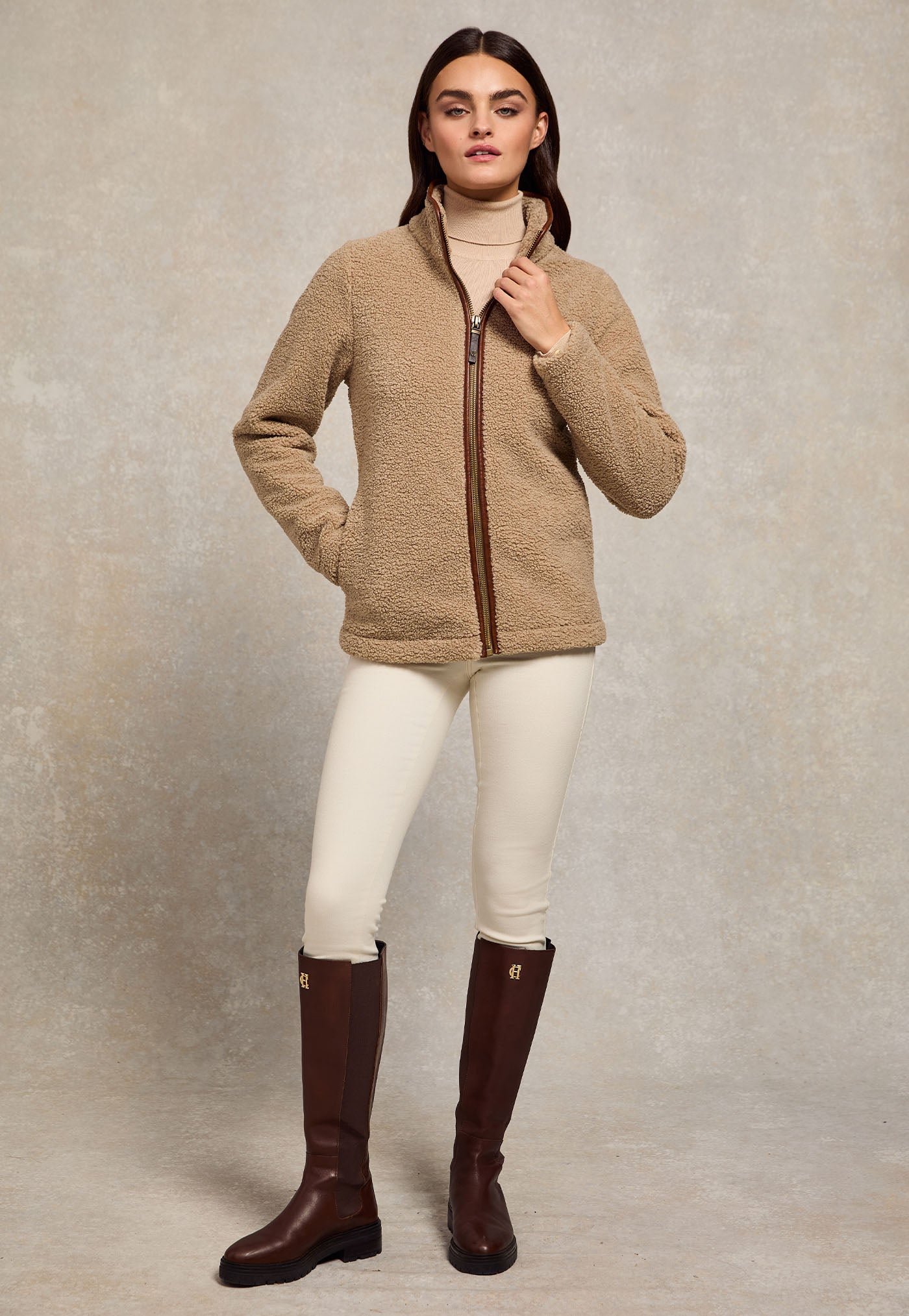 Country Fleece Jacket - Natural Borg