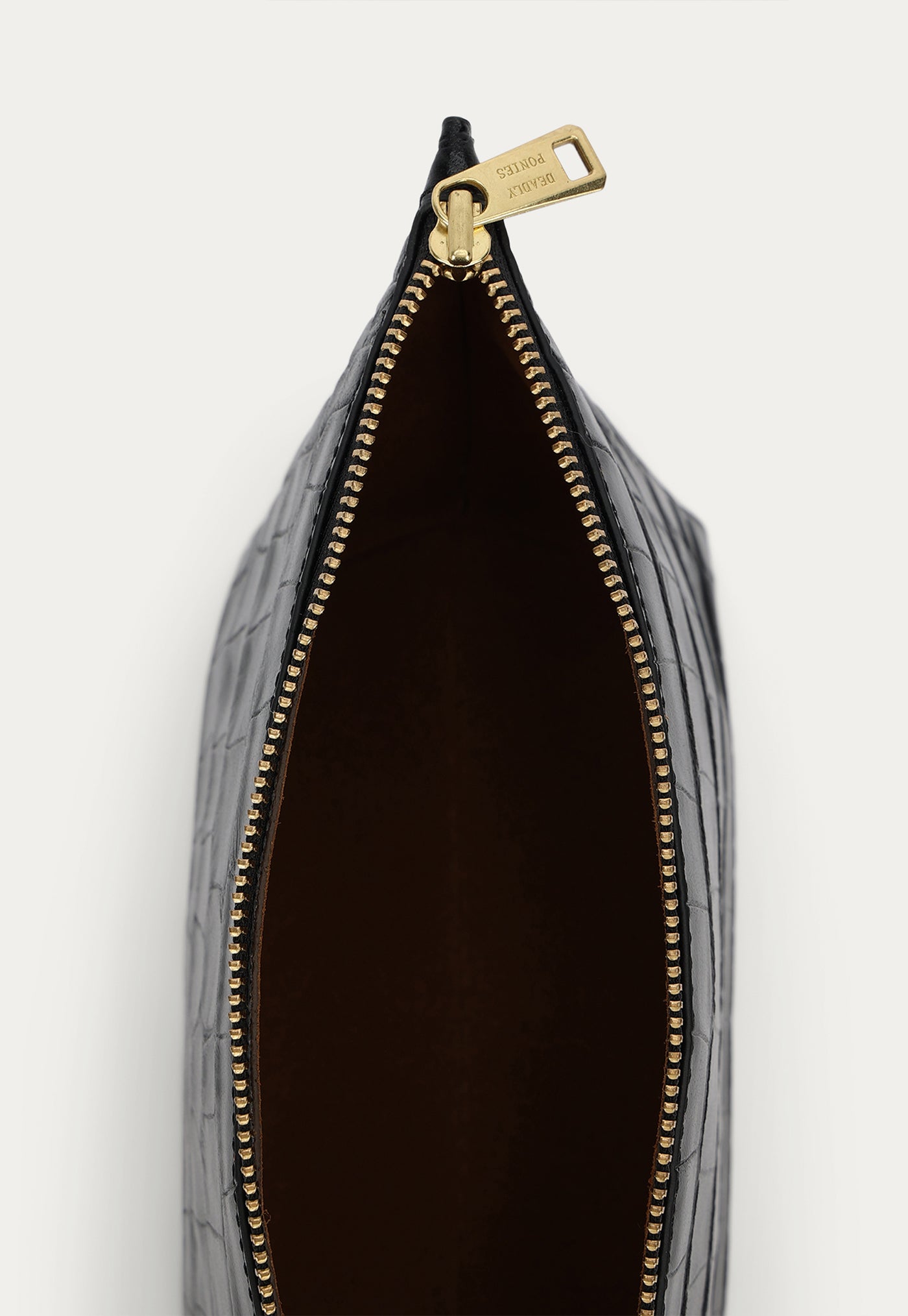 Medium Poucher - Black Croc