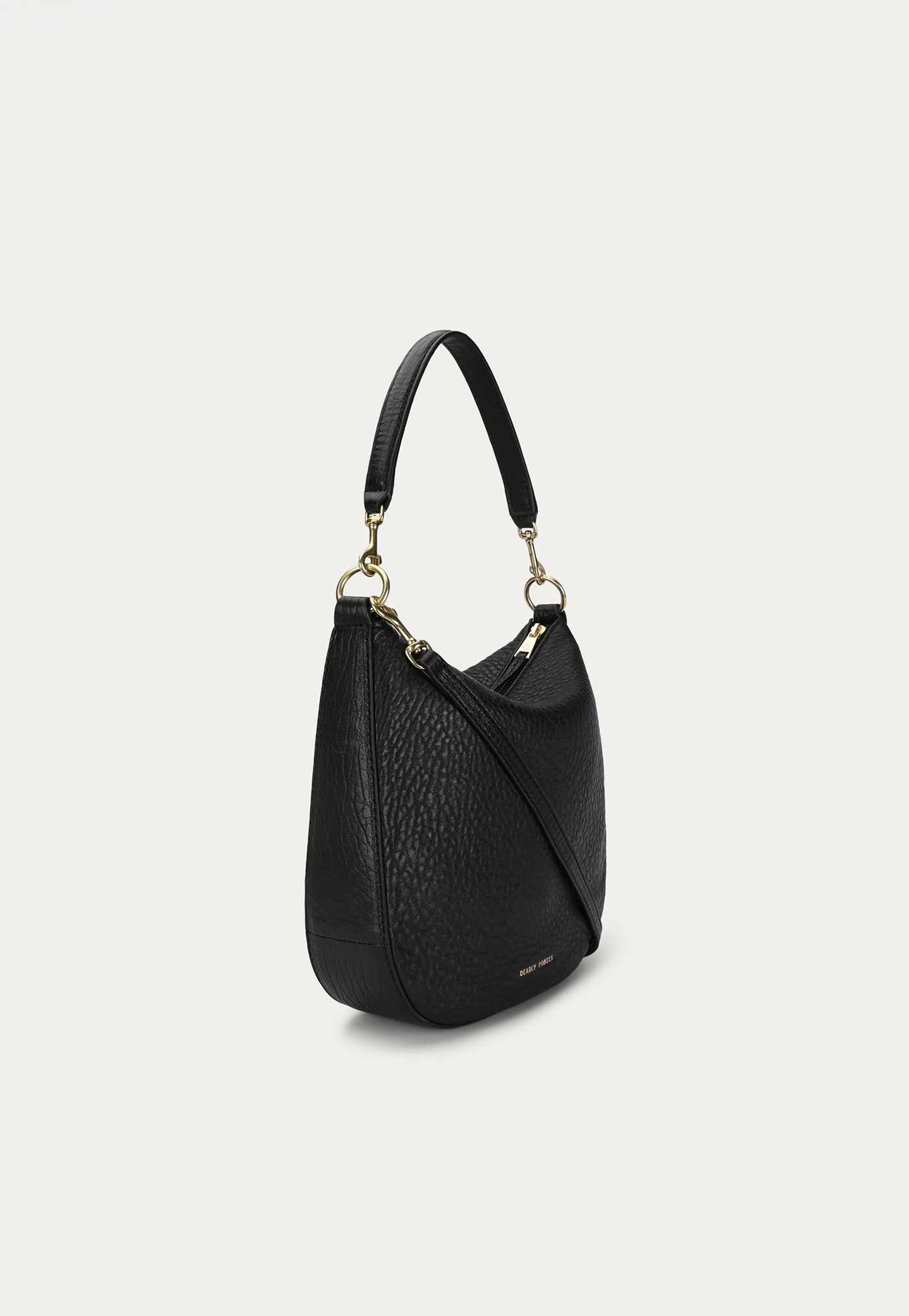 Medium Sling Bag - Black Bulle/Brass