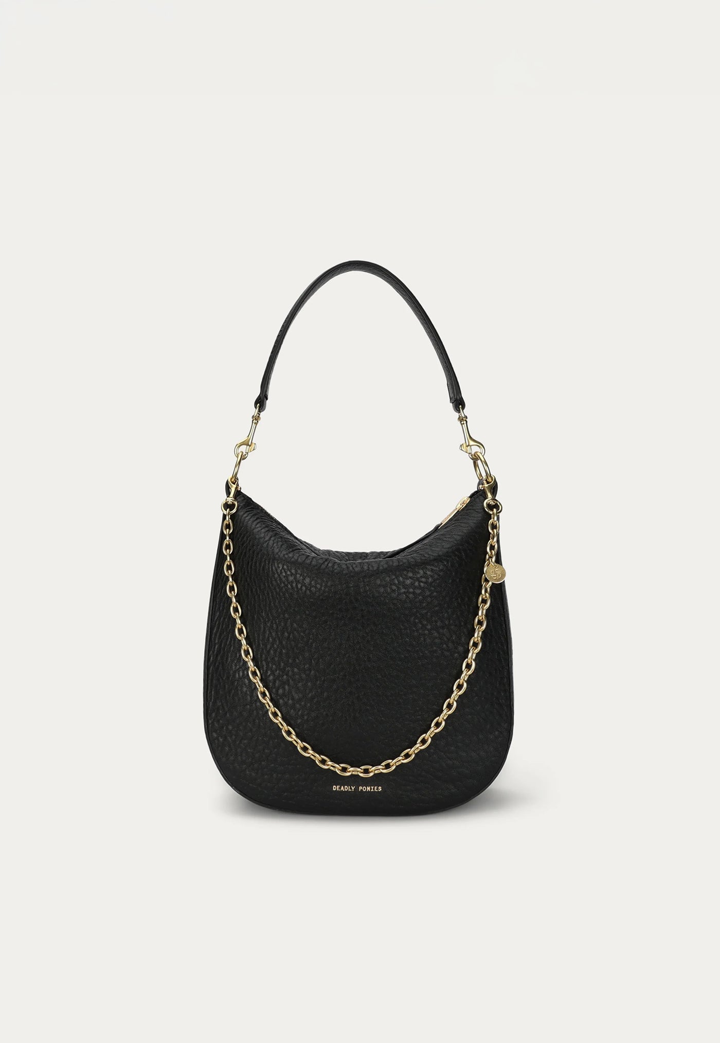 Medium Sling Bag - Black Bulle/Brass