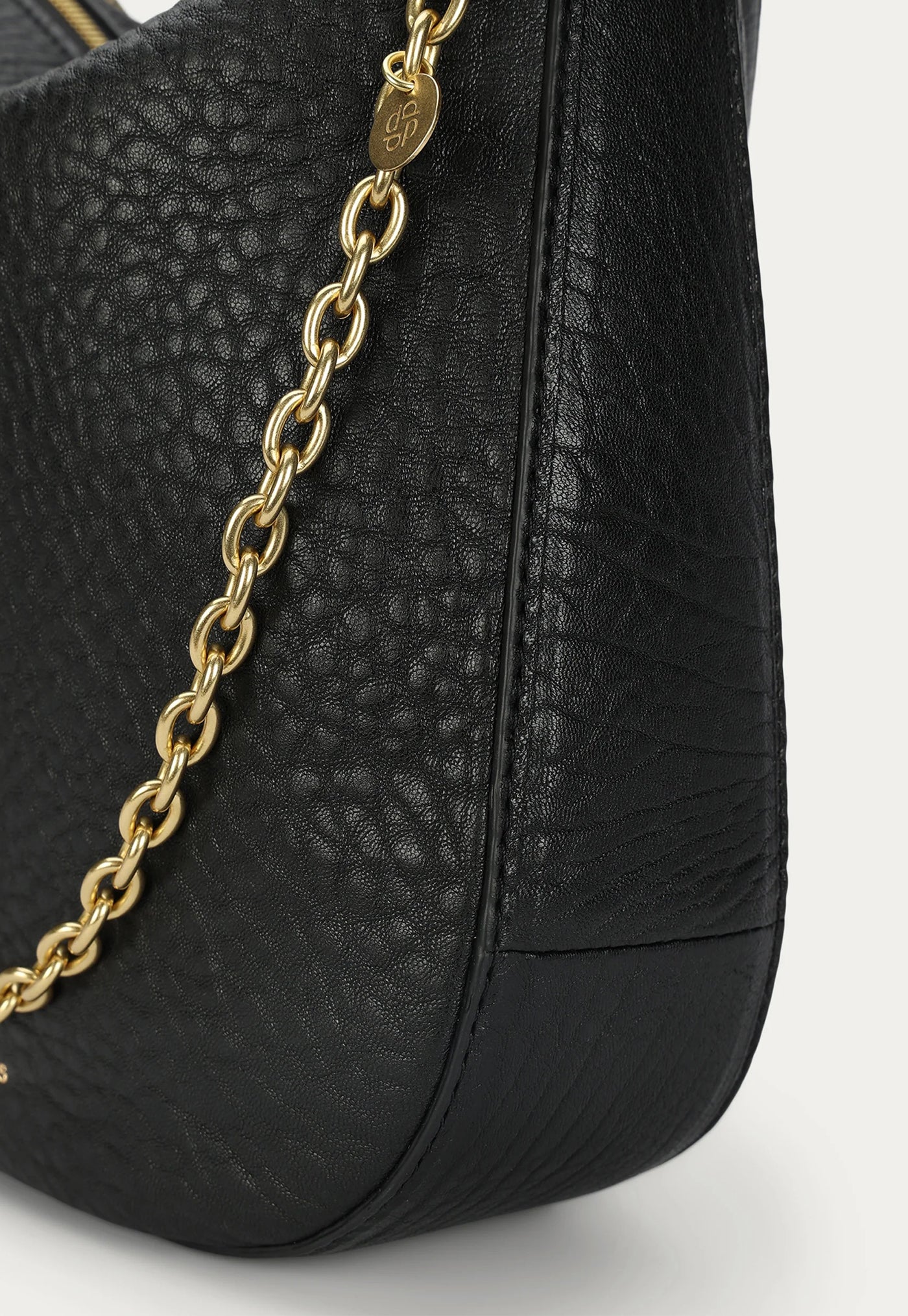 Medium Sling Bag - Black Bulle/Brass