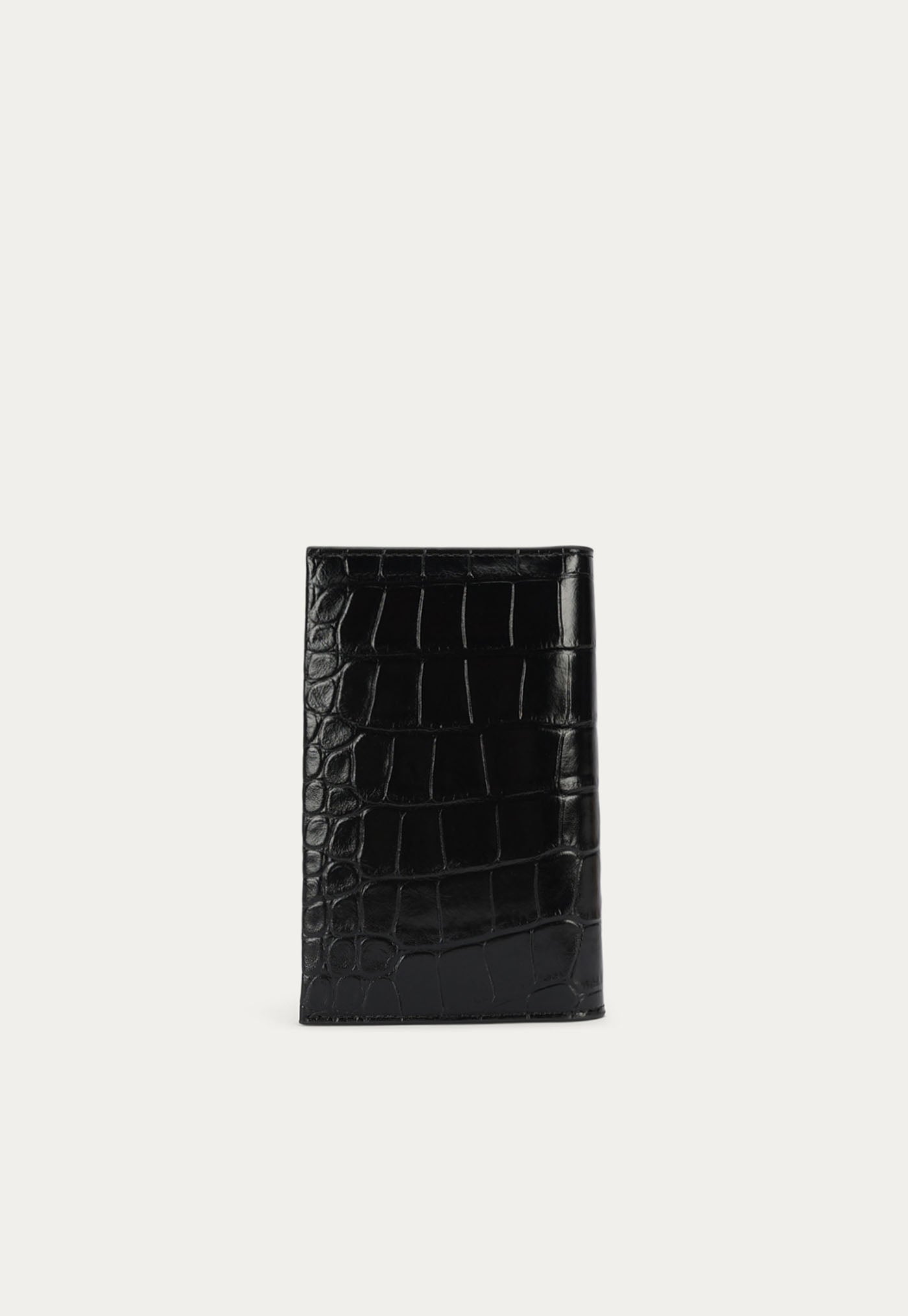 Passport Wallet - Black Croc