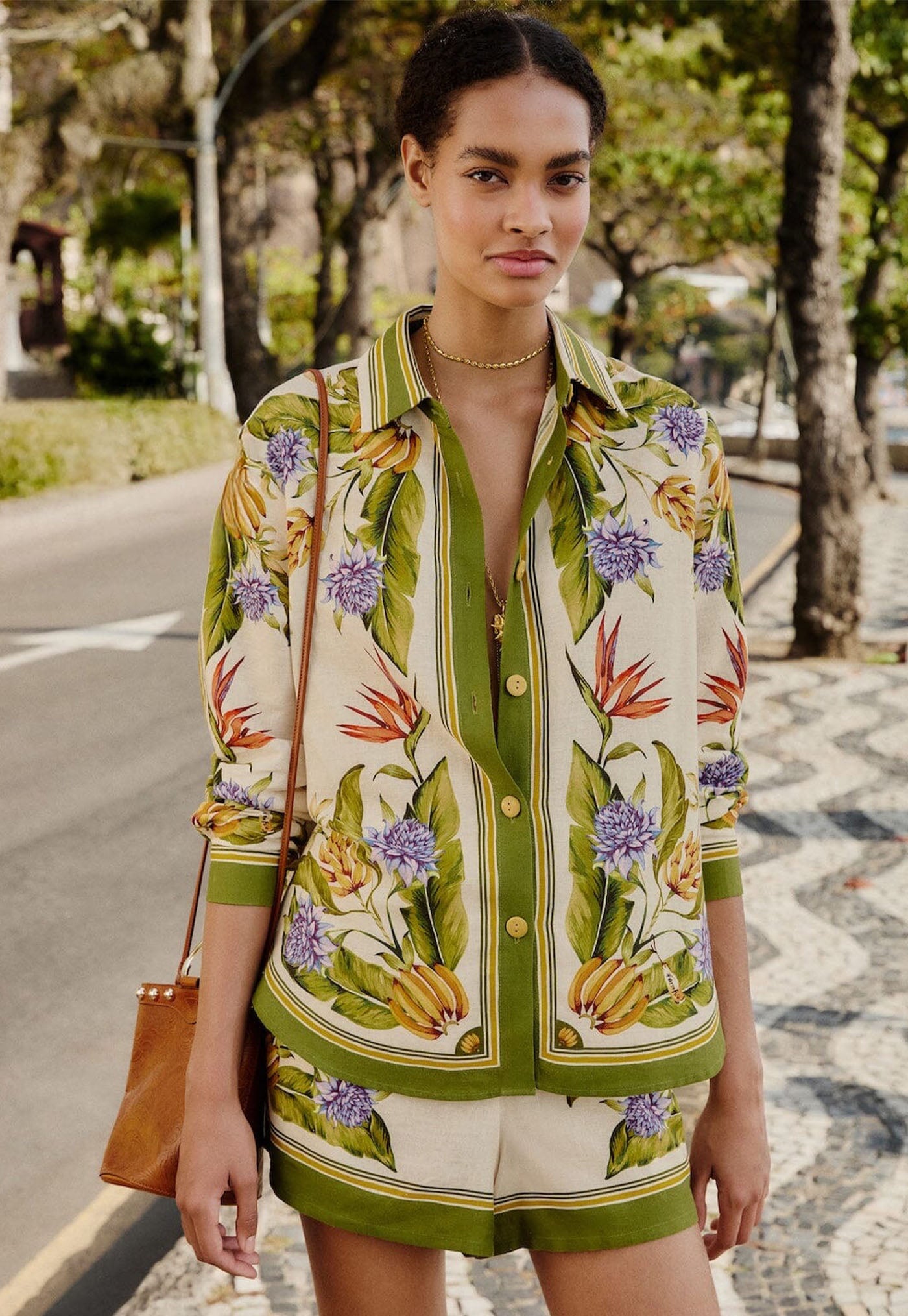 Tropical Scarf Sand Shirt - Multi