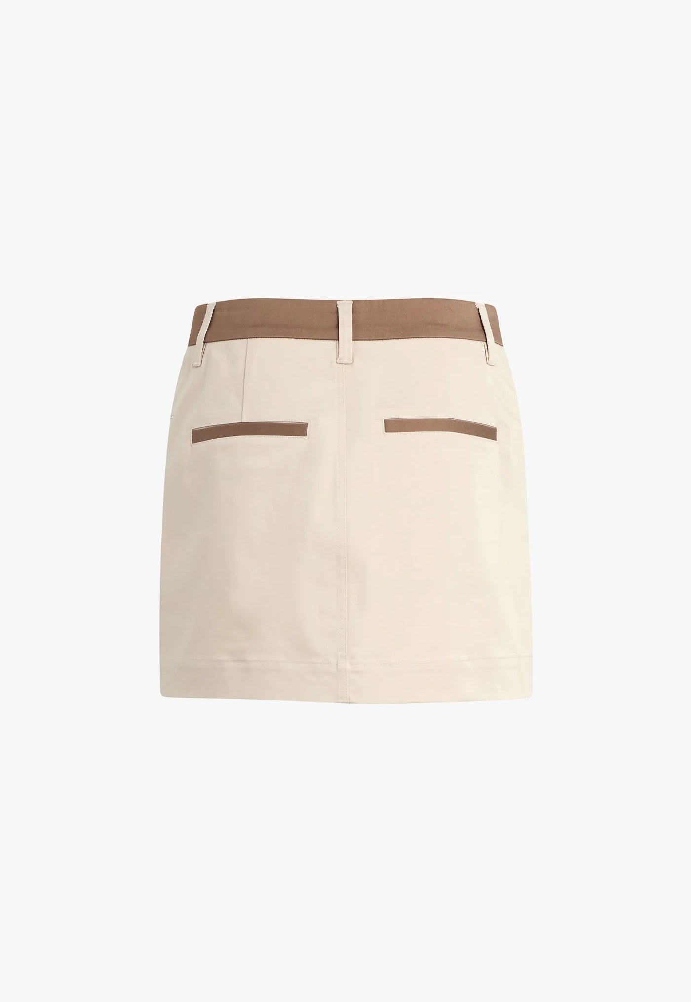 The Monica Skirt - Beige w/ Khaki Contrast