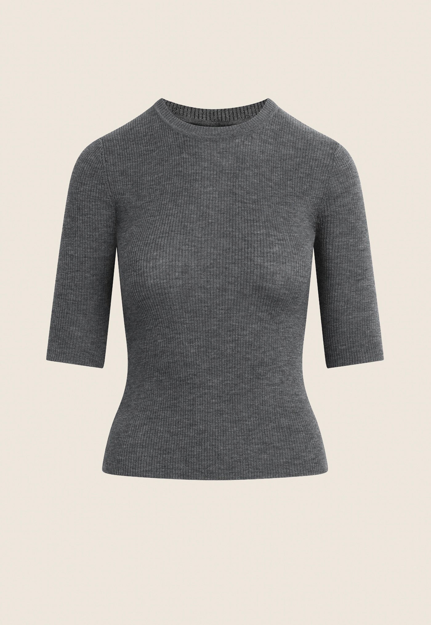 The Amelia Crewneck Top - Charcoal