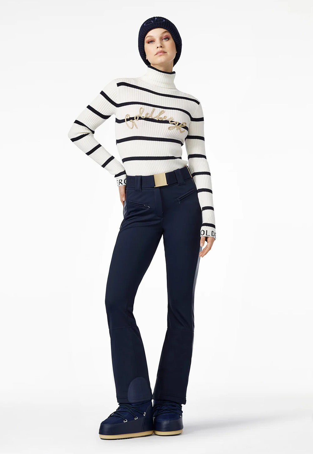Mimi Long Sleeve Knit Sweater - Breton Stripe Cream/Blue
