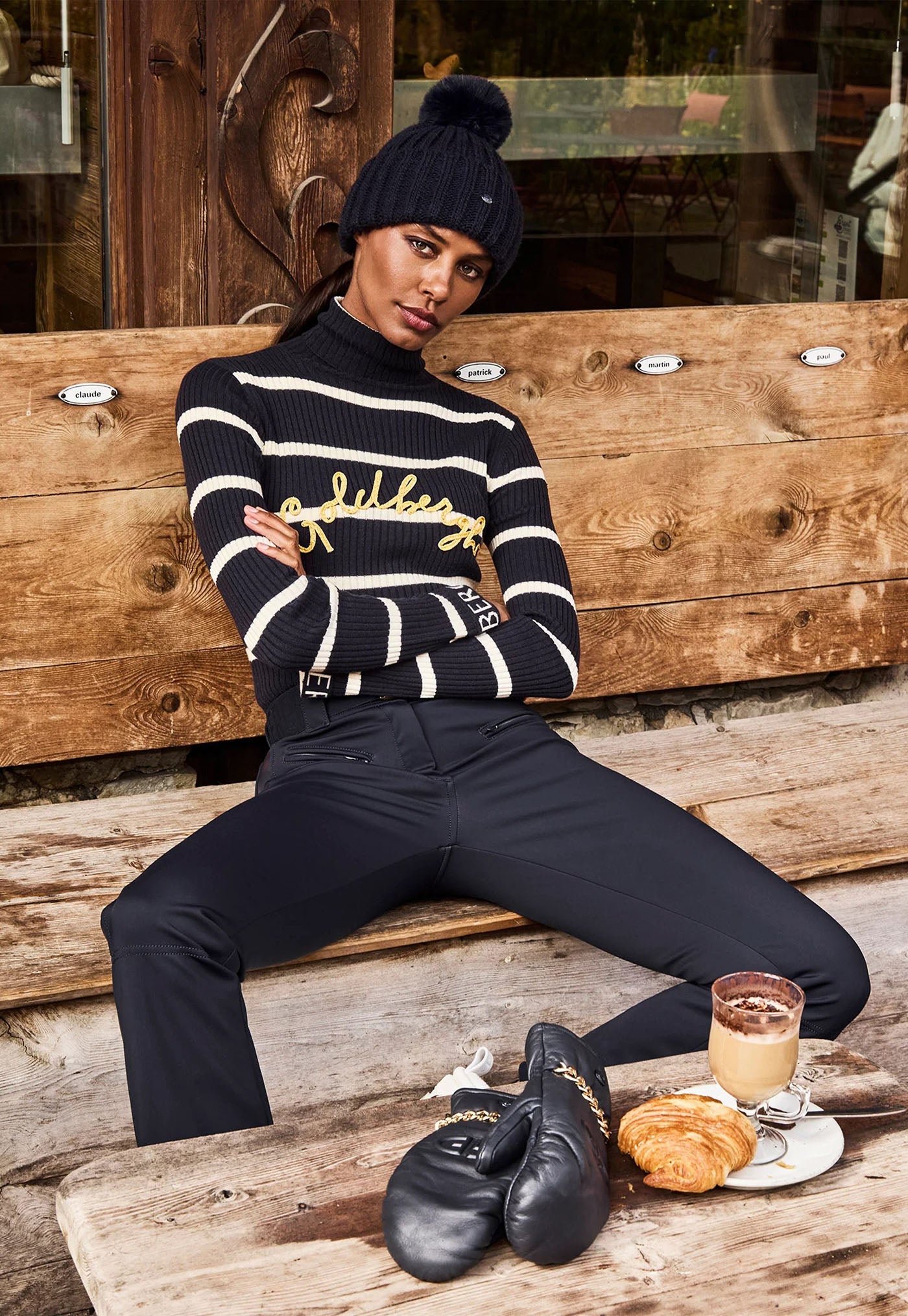 Mimi Long Sleeve Knit Sweater - Stripe Blue/Cream