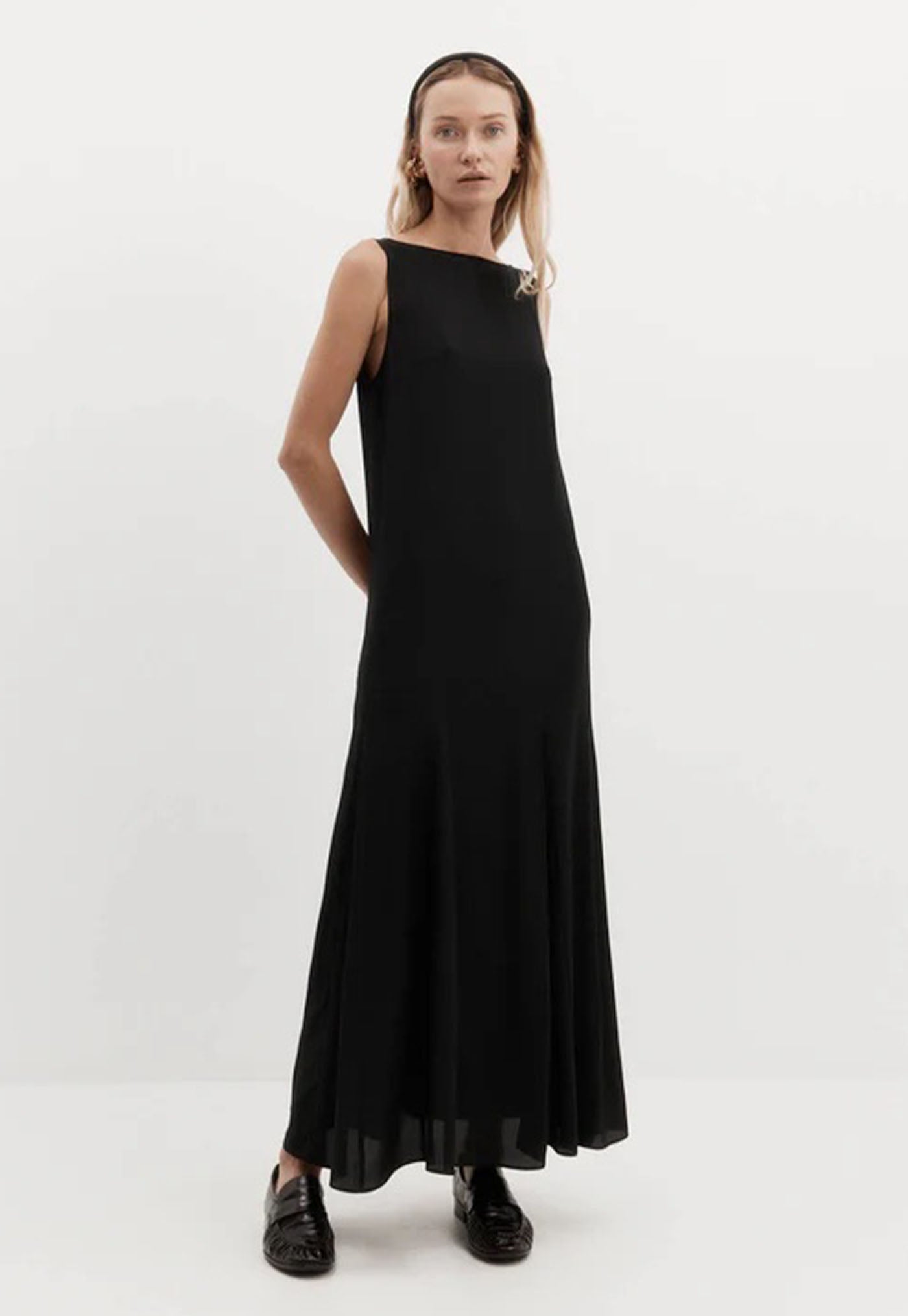 Godet Dress - Black