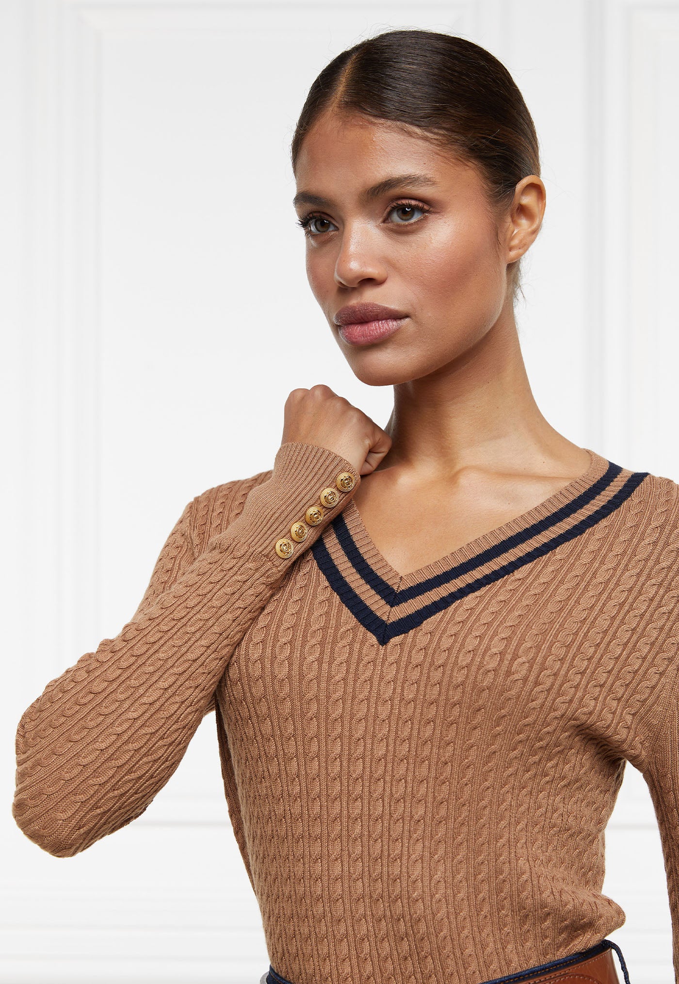 Zoe Knit - Dark Camel Marl