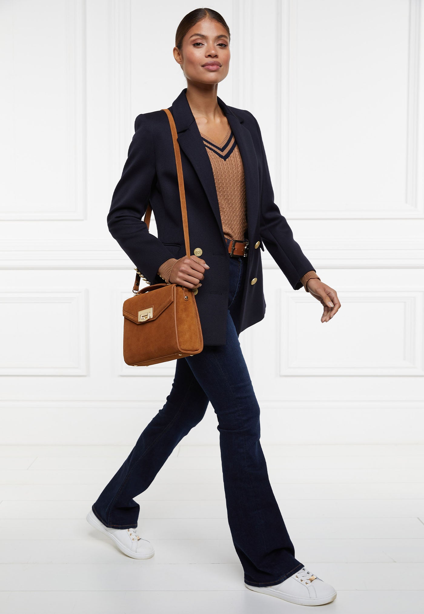 Zoe Knit - Dark Camel Marl