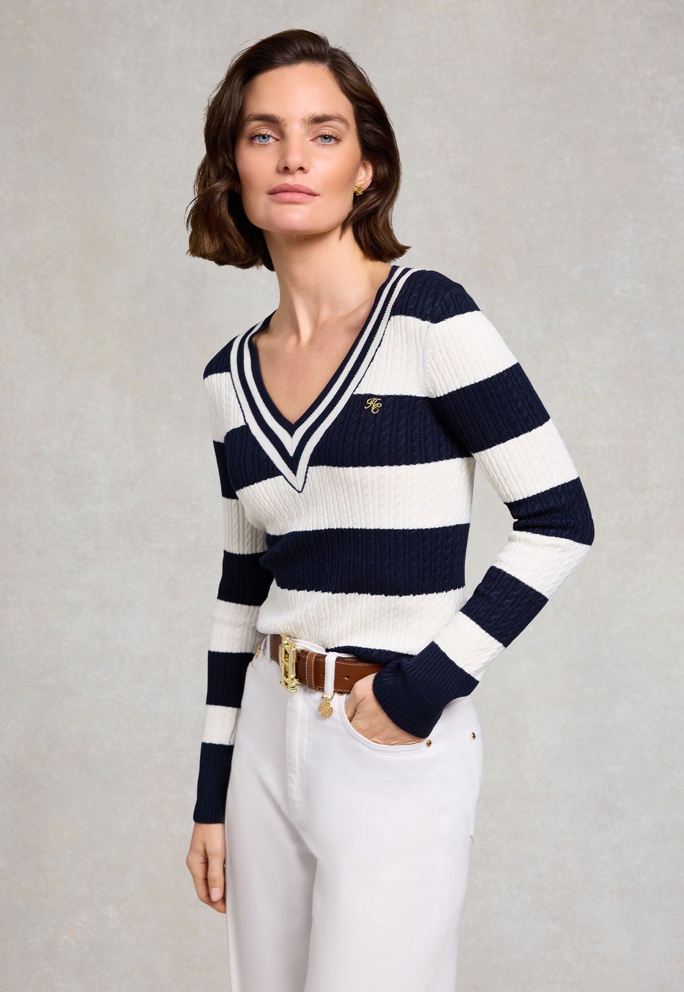 Badminton Knit - Ink Navy Stripe