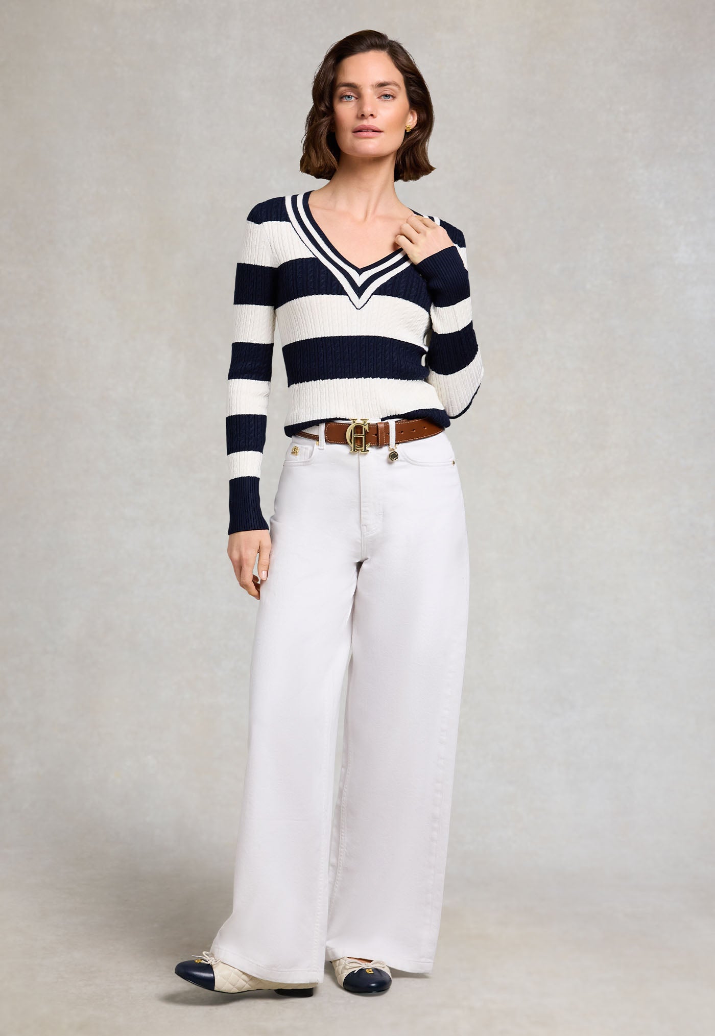 Badminton Knit - Ink Navy Stripe
