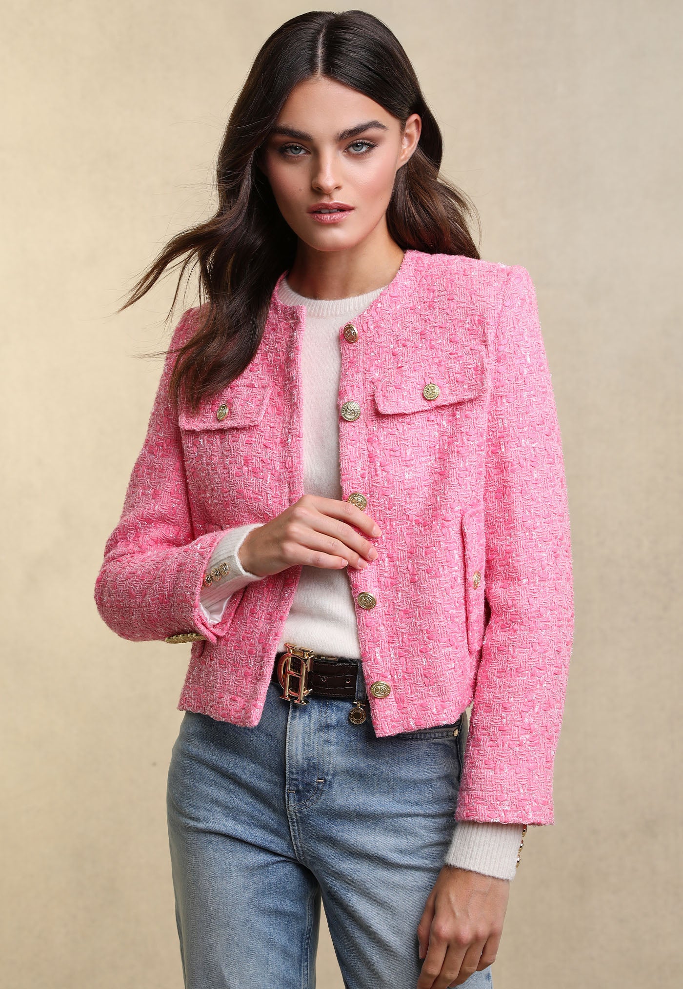 Chelsea Jacket - Pink Pop Boucle