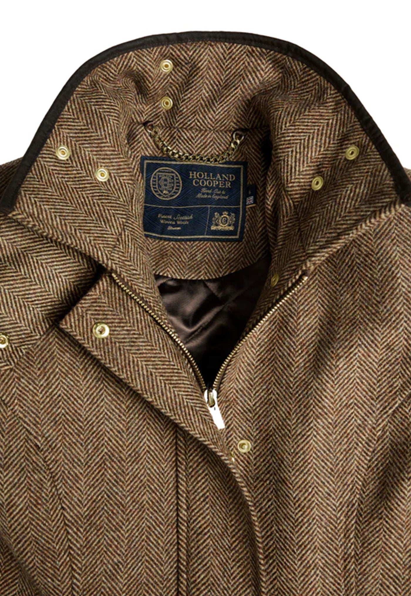 Country Classic Jacket - Large Scale Brown Herringbone
