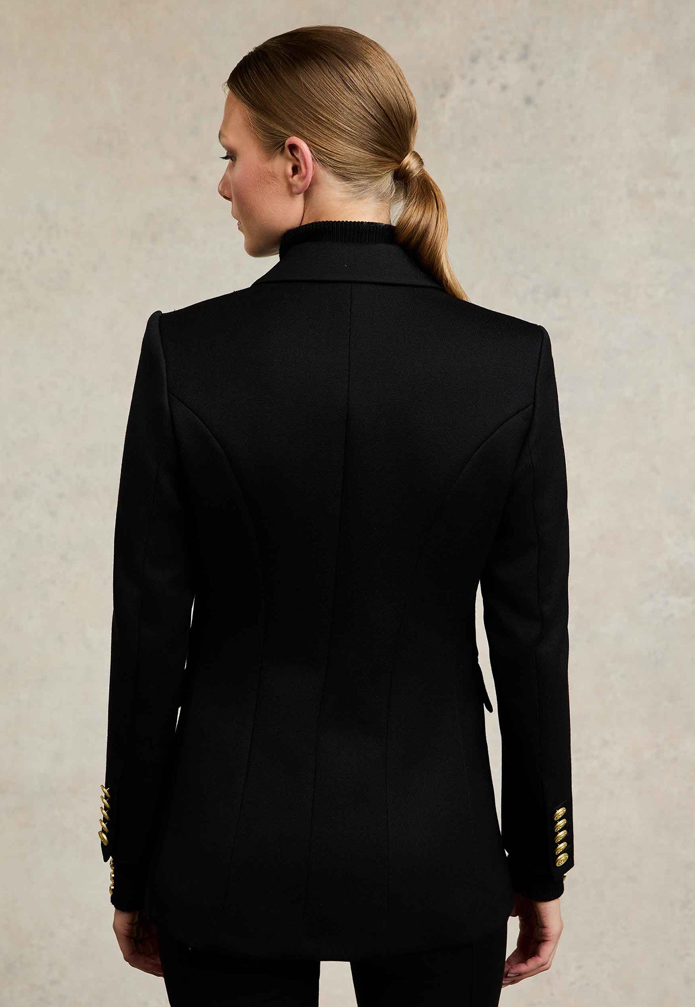 Double Breasted Blazer - Black Twill