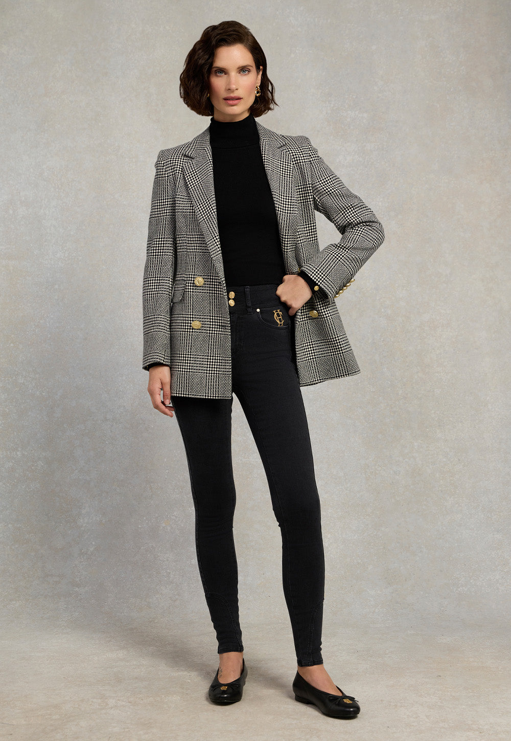 Double Breasted Blazer - Prince of Wales Mono