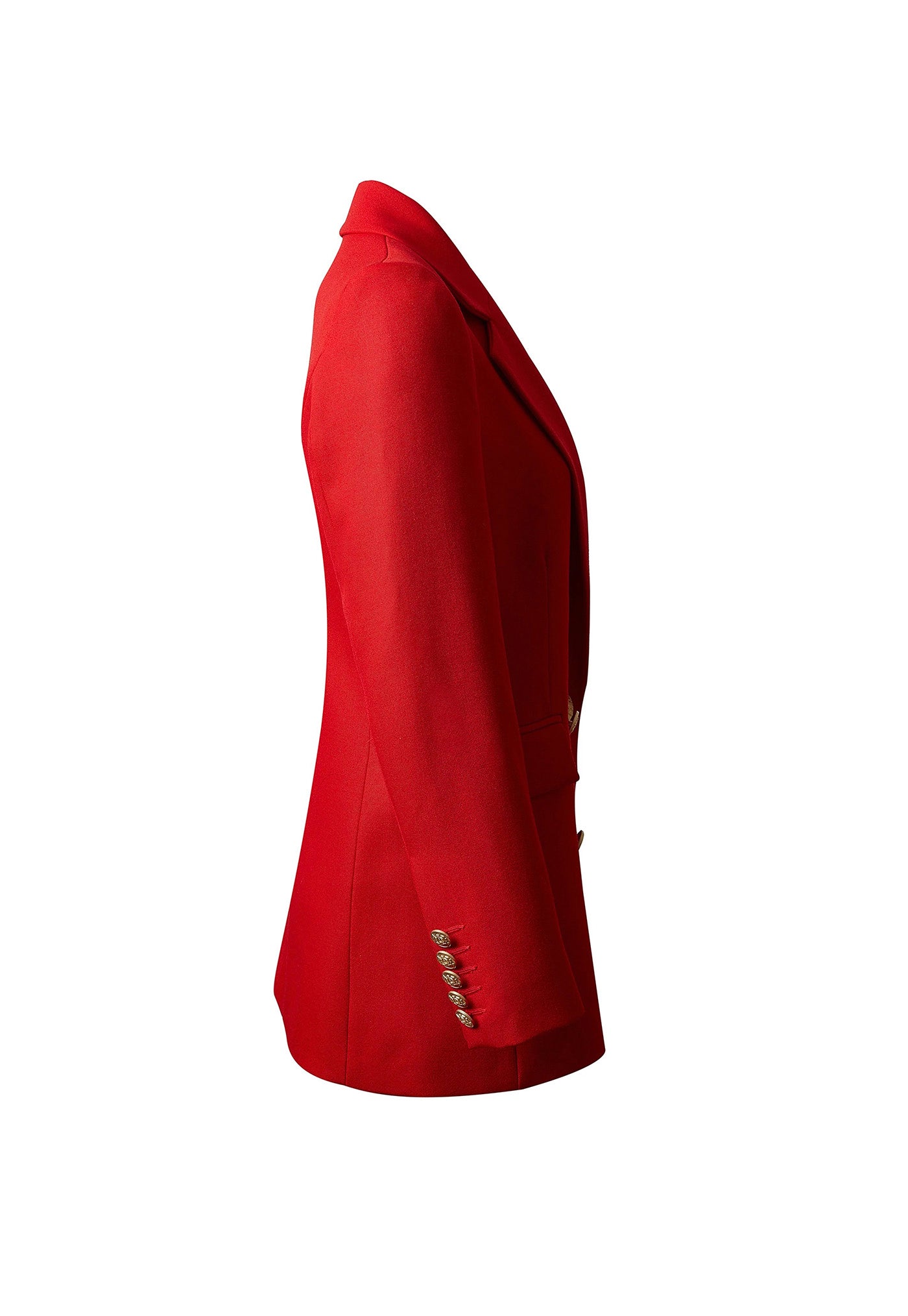 Double Breasted Blazer - Red Barathea