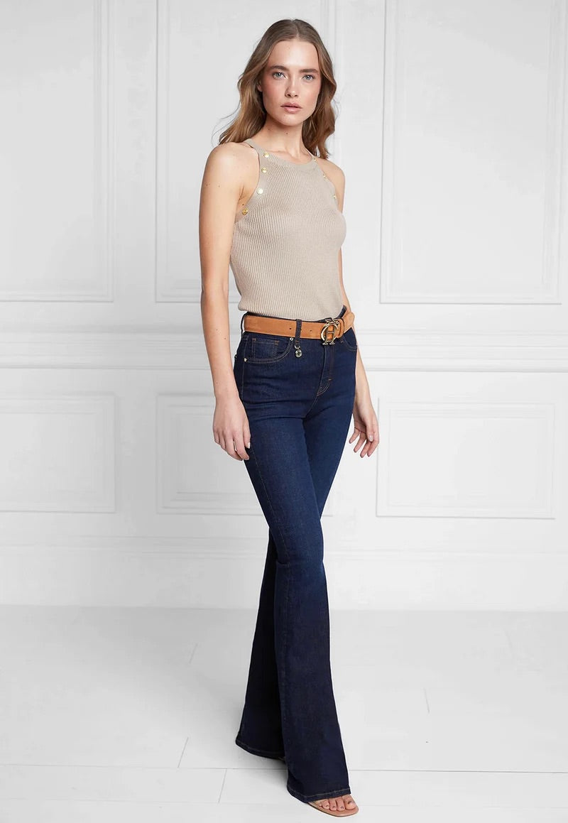 High Rise Flared Jean - Deep Indigo