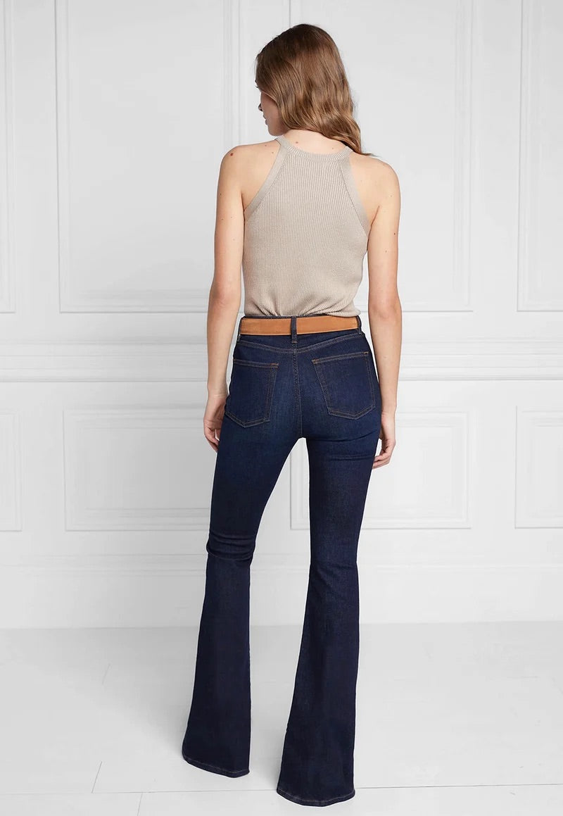 High Rise Flared Jean - Deep Indigo