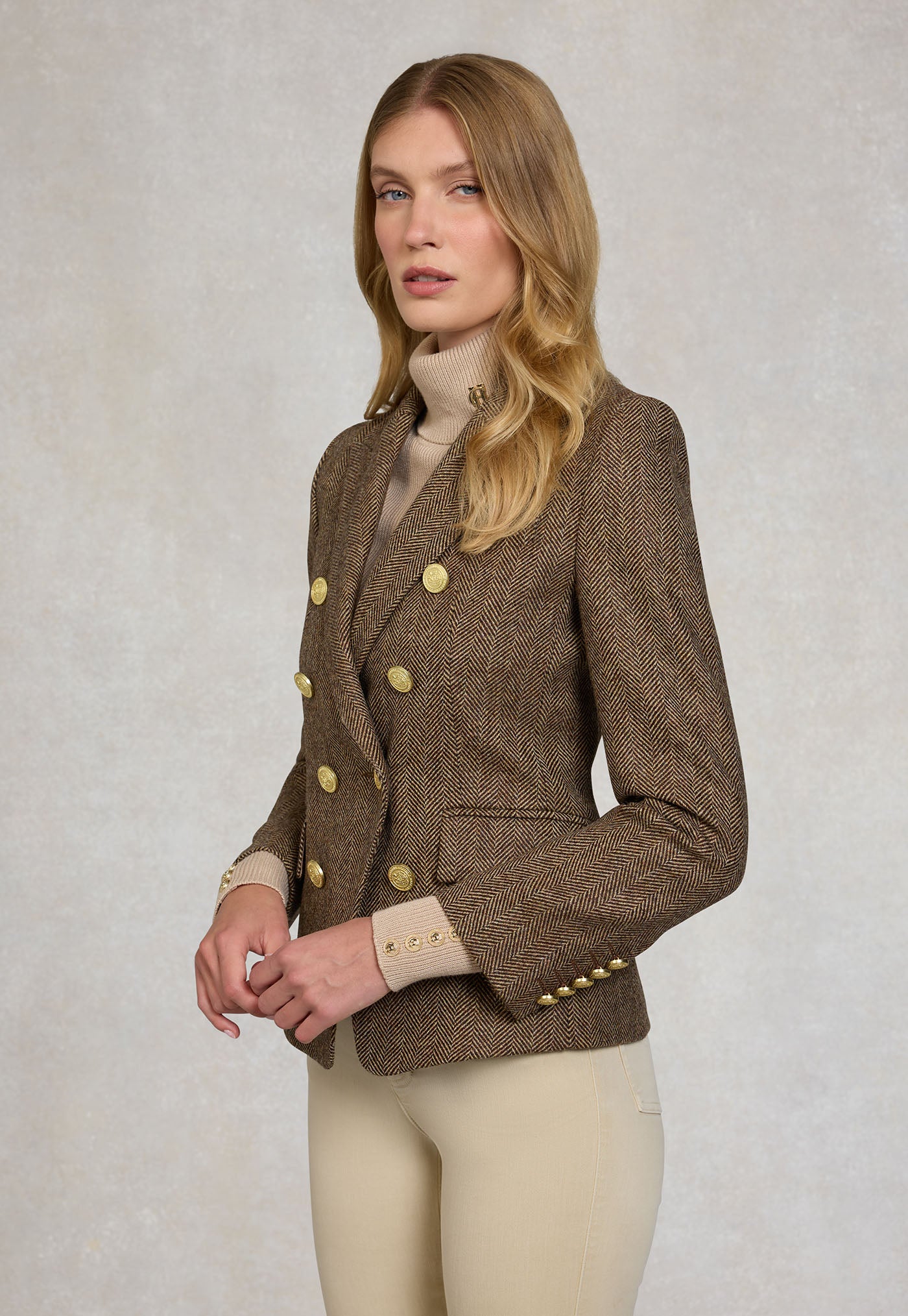 Knightsbridge Blazer - Large Scale Brown Herringbone