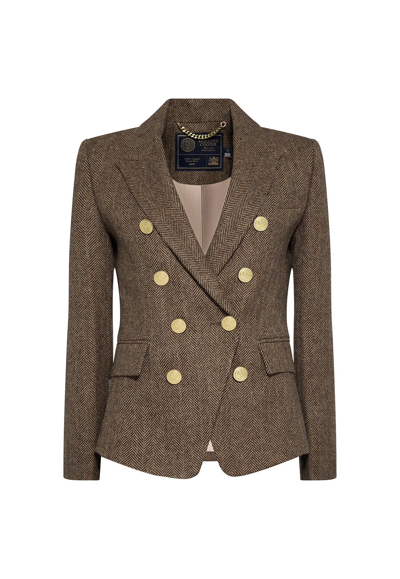 Knightsbridge Blazer - Large Scale Brown Herringbone